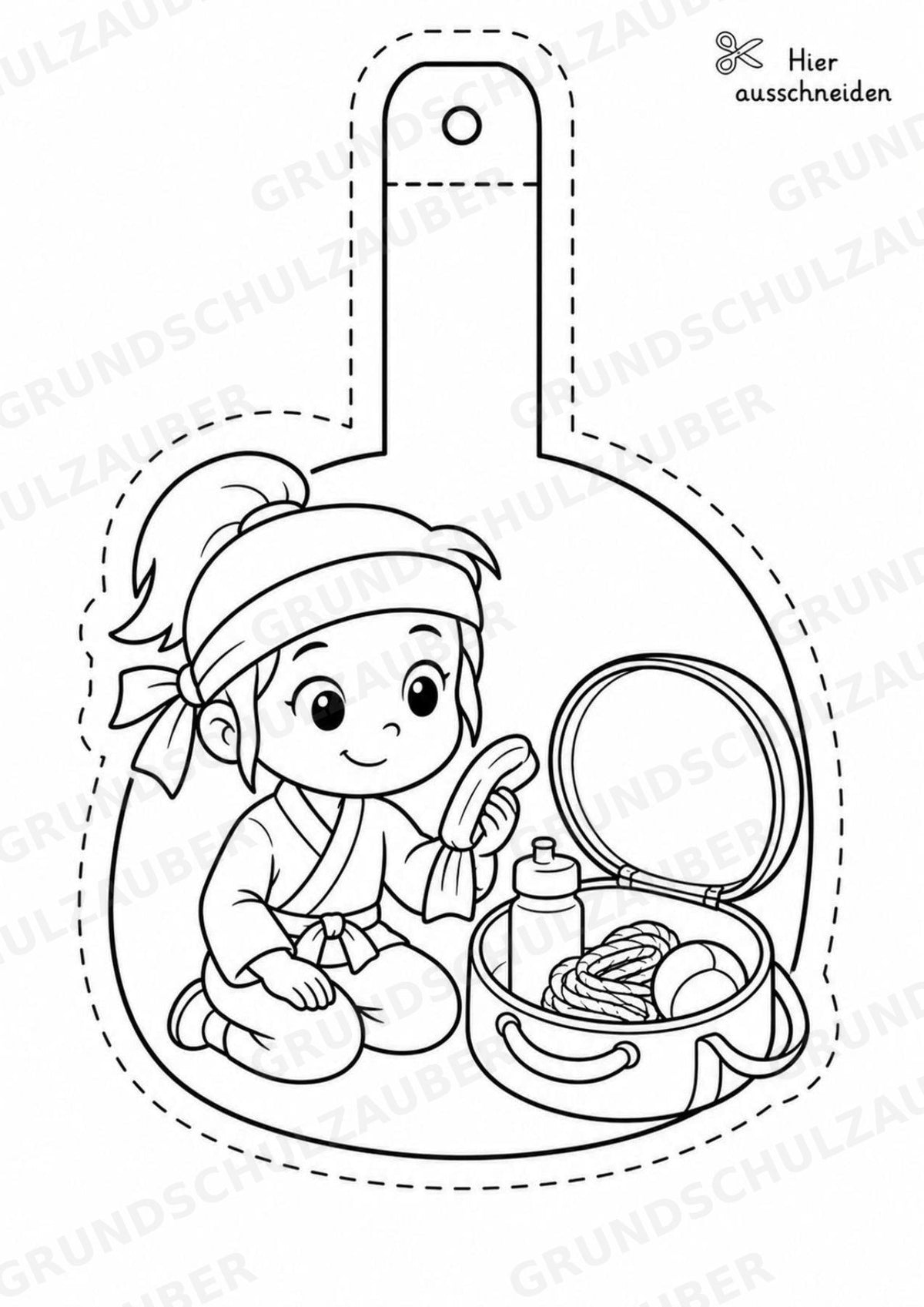 Ninja – Fensterdeko – Basteln – Ausmalbild – Ausschneiden – 15 Vorlagen – Materialseite 15