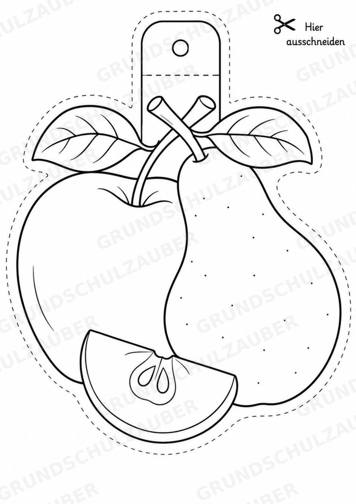 Obst und Gemüse – Fensterdeko – Basteln – Ausmalbild – Ausschneiden – 15 Vorlagen – Materialseite 4