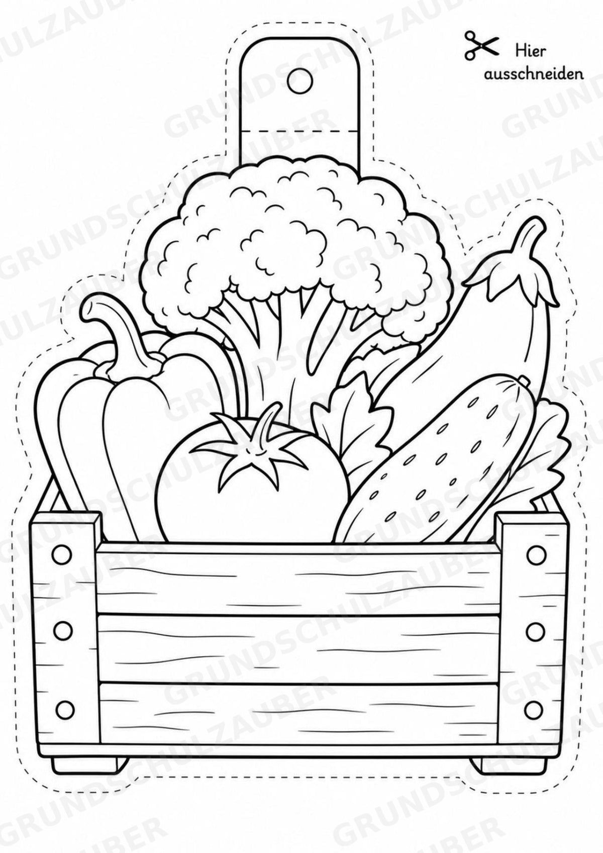 Obst und Gemüse – Fensterdeko – Basteln – Ausmalbild – Ausschneiden – 15 Vorlagen – Materialseite 6