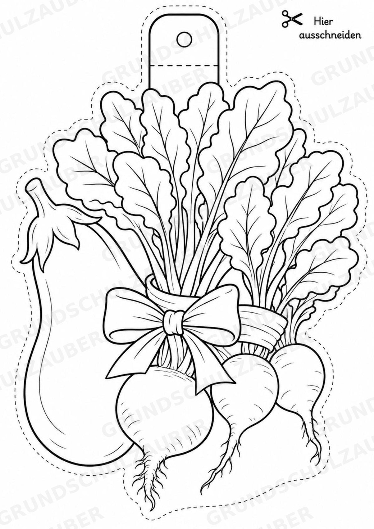 Obst und Gemüse – Fensterdeko – Basteln – Ausmalbild – Ausschneiden – 15 Vorlagen – Materialseite 15