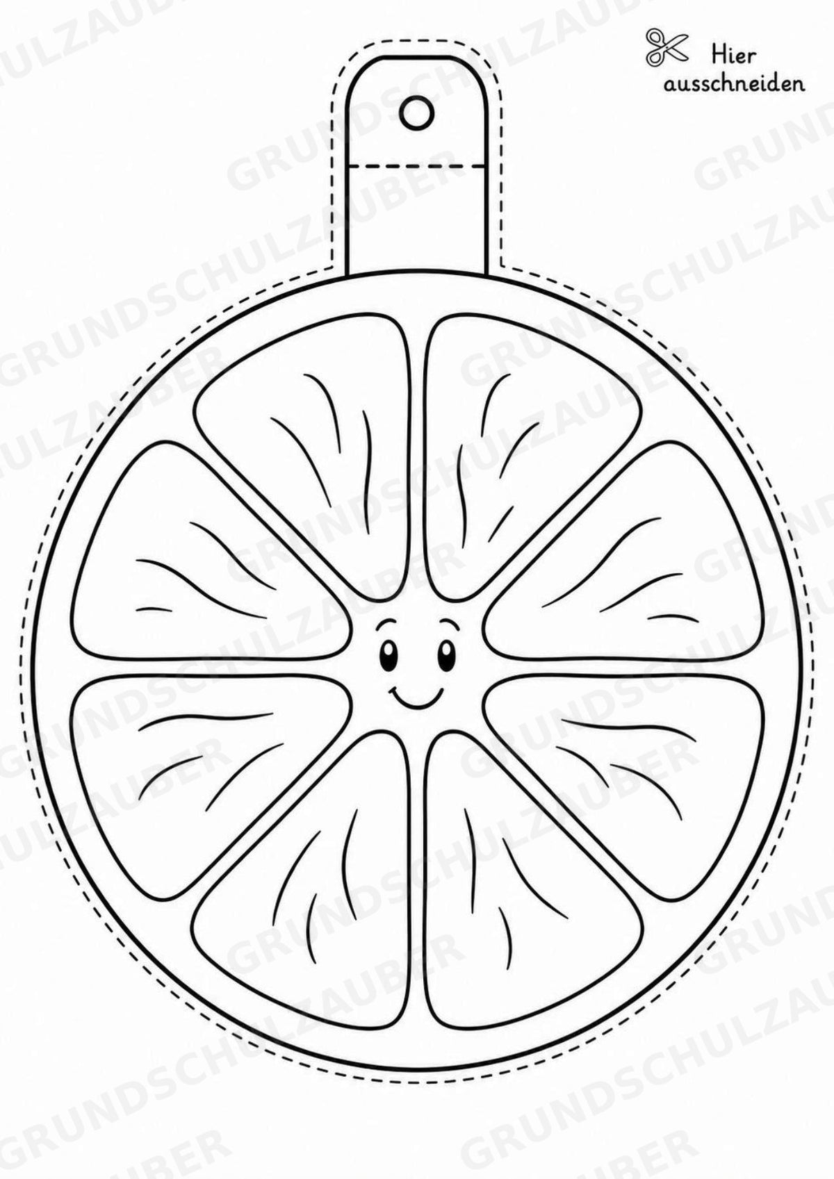 Orange – Fensterdeko – Basteln – Ausmalbild – Ausschneiden – 15 Vorlagen – Materialseite 3