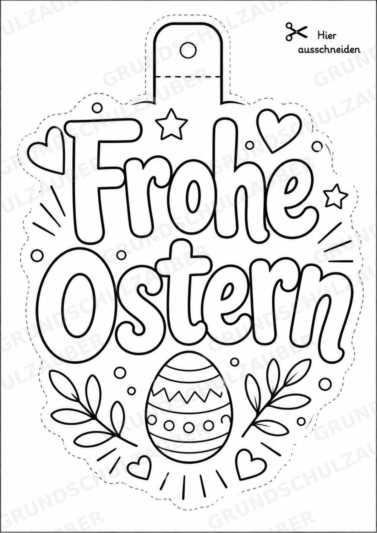 Ostern – Fensterdeko – Basteln – Ausmalbild – Ausschneiden – 15 Vorlagen – Materialseite 13