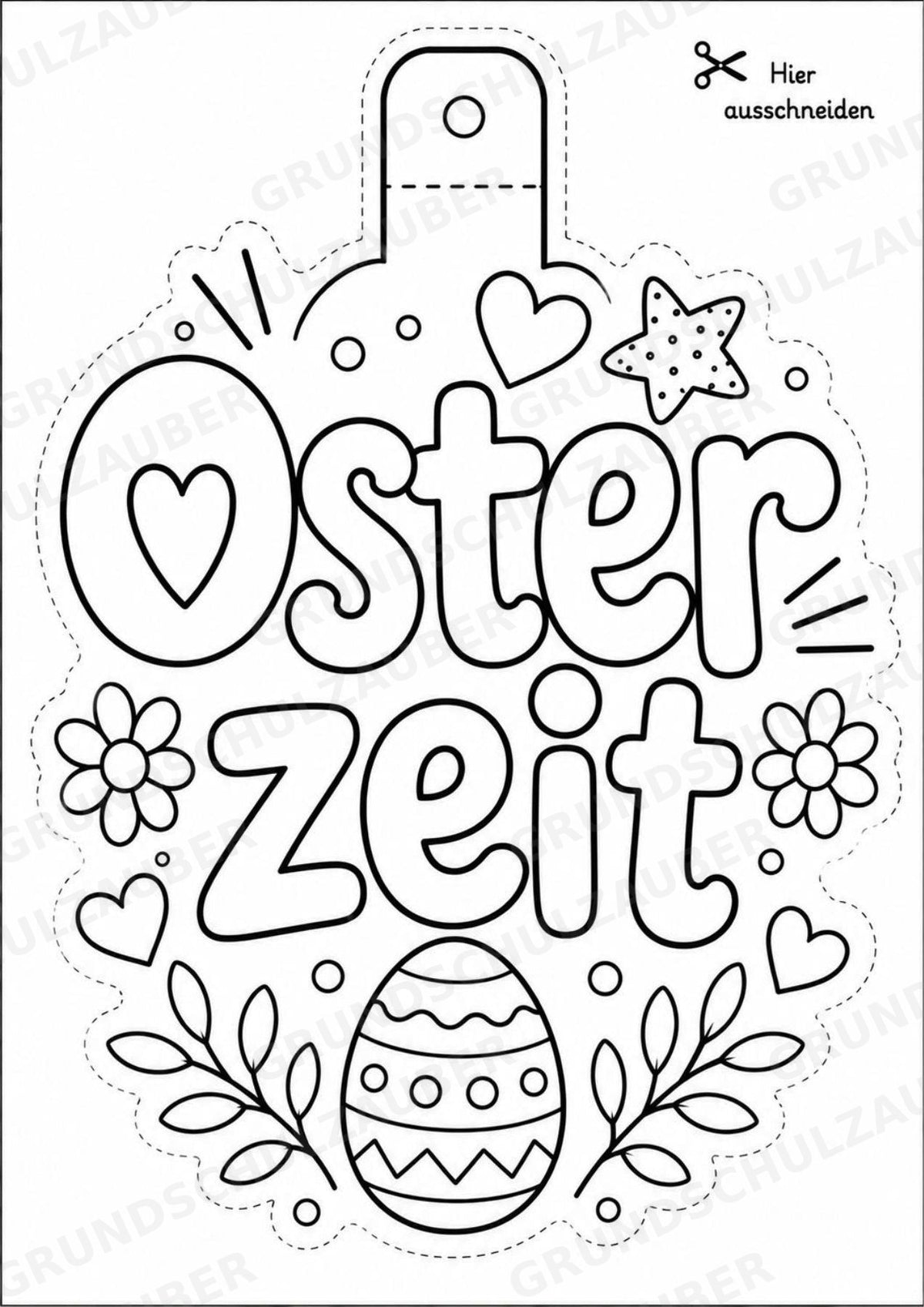 Ostern – Fensterdeko – Basteln – Ausmalbild – Ausschneiden – 15 Vorlagen – Materialseite 14