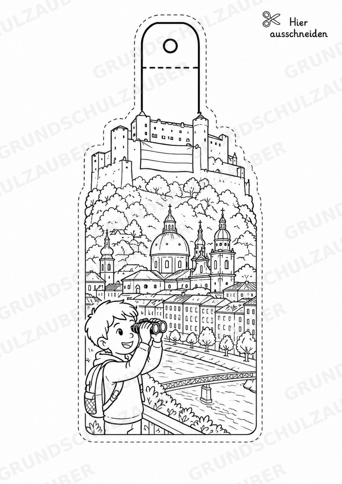 Österreich – Fensterdeko – Basteln – Ausmalbild – Ausschneiden – 15 Vorlagen – Materialseite 7
