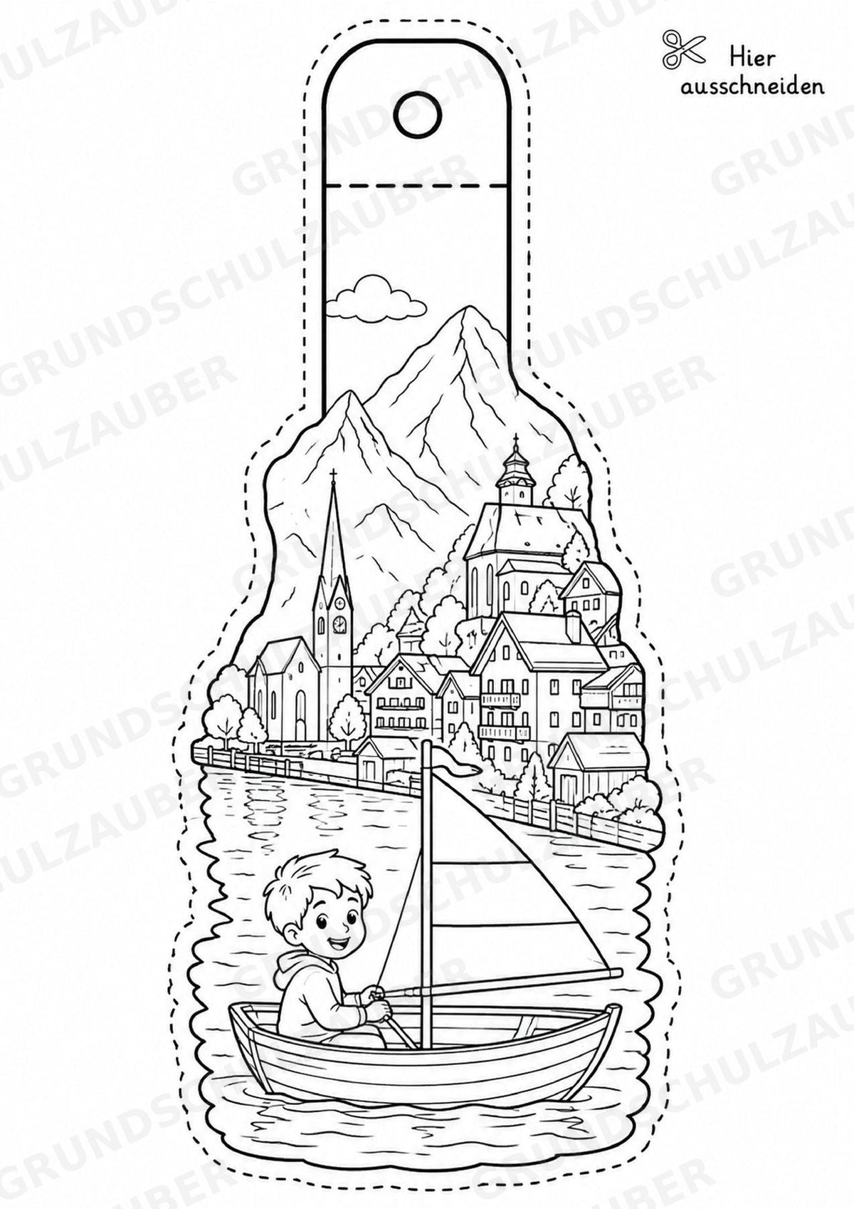 Österreich – Fensterdeko – Basteln – Ausmalbild – Ausschneiden – 15 Vorlagen – Materialseite 10