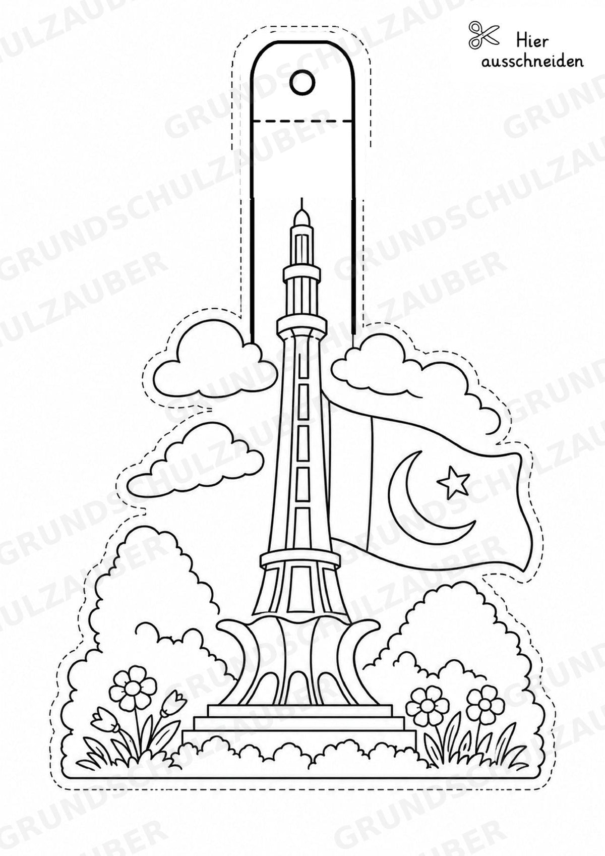 Pakistan – Fensterdeko – Basteln – Ausmalbild – Ausschneiden – 15 Vorlagen – Materialseite 2