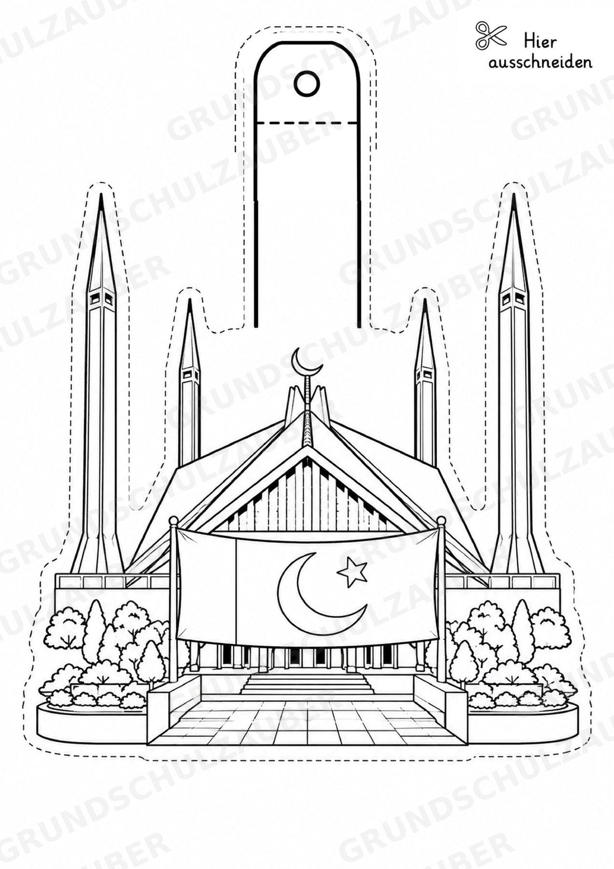 Pakistan – Fensterdeko – Basteln – Ausmalbild – Ausschneiden – 15 Vorlagen – Materialseite 3