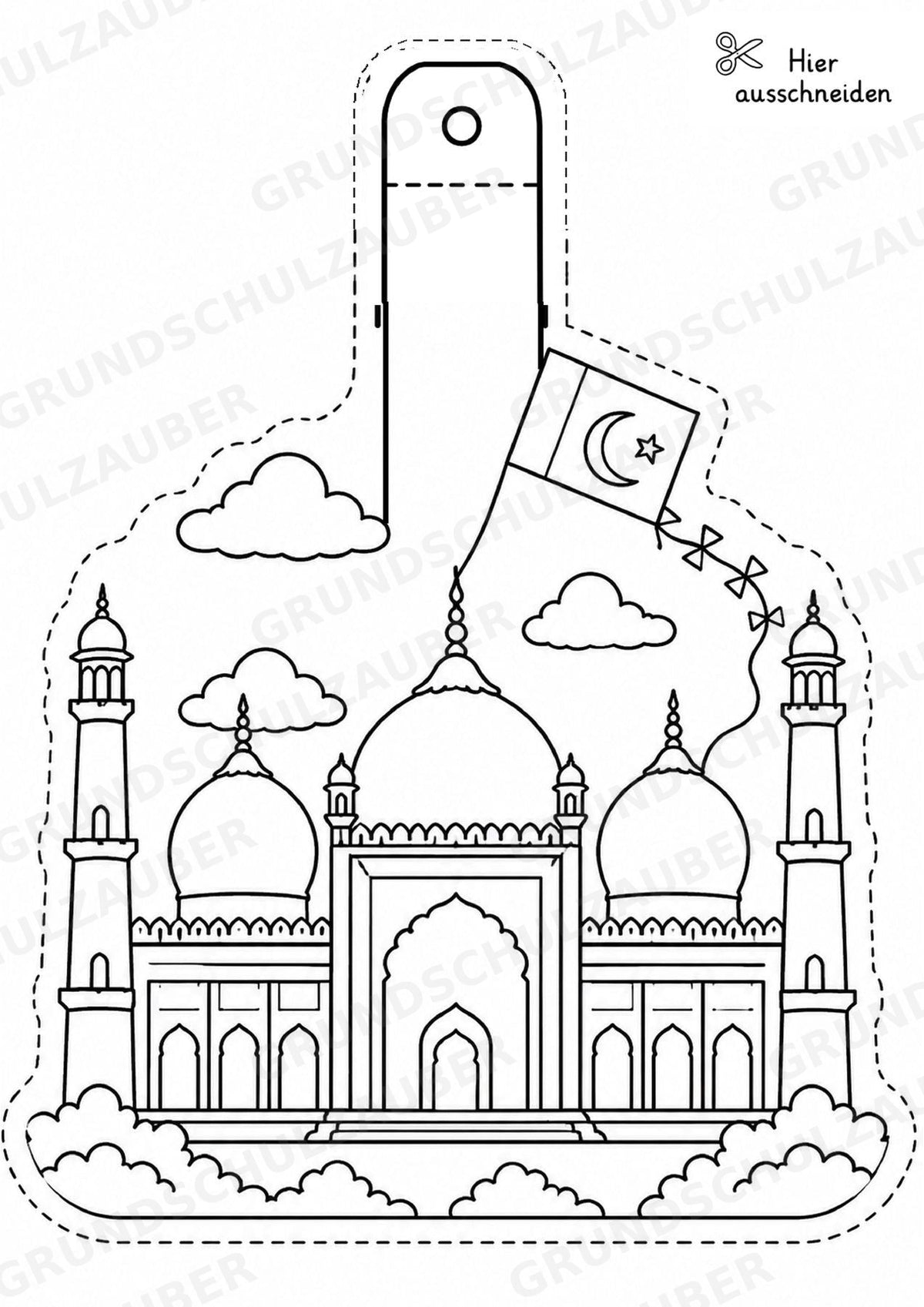 Pakistan – Fensterdeko – Basteln – Ausmalbild – Ausschneiden – 15 Vorlagen – Materialseite 4