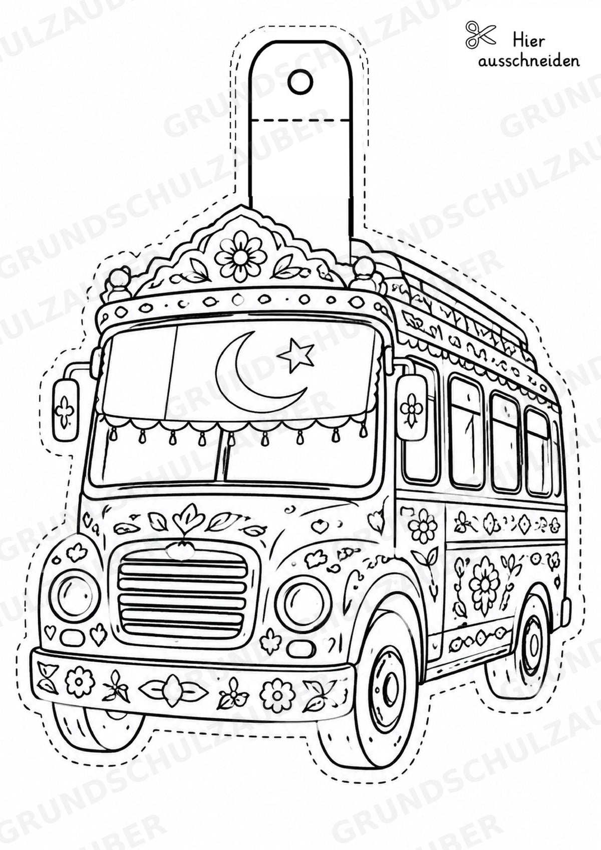 Pakistan – Fensterdeko – Basteln – Ausmalbild – Ausschneiden – 15 Vorlagen – Materialseite 5