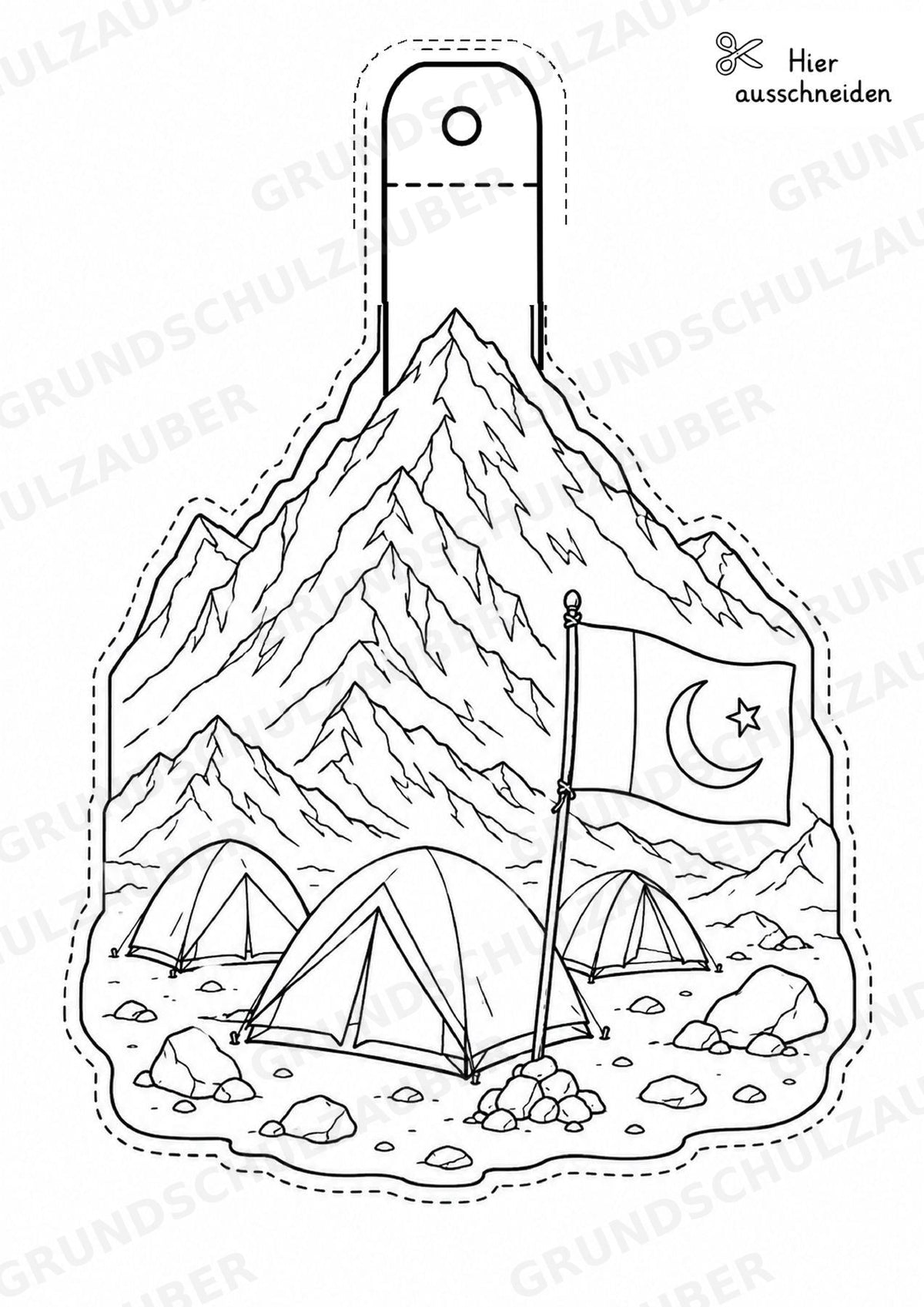 Pakistan – Fensterdeko – Basteln – Ausmalbild – Ausschneiden – 15 Vorlagen – Materialseite 8