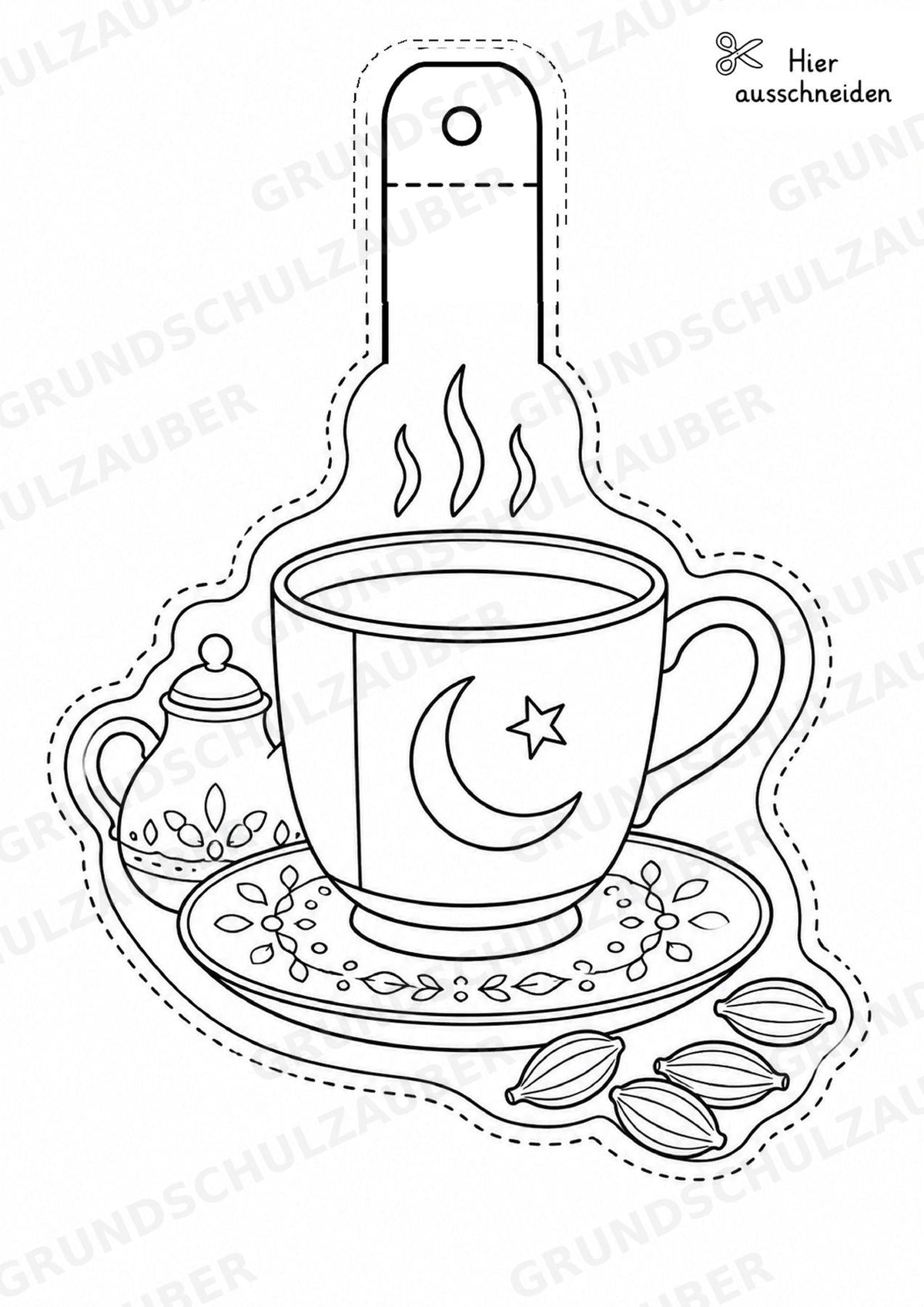 Pakistan – Fensterdeko – Basteln – Ausmalbild – Ausschneiden – 15 Vorlagen – Materialseite 11