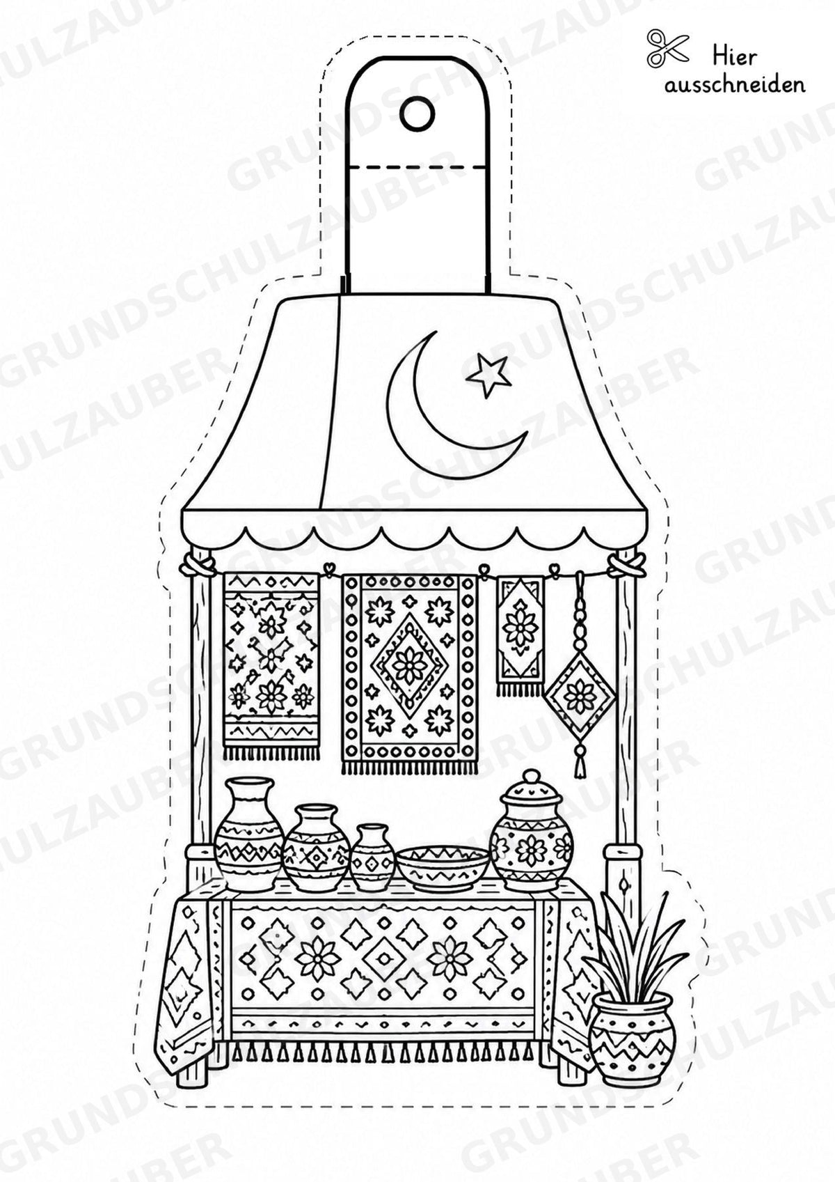 Pakistan – Fensterdeko – Basteln – Ausmalbild – Ausschneiden – 15 Vorlagen – Materialseite 13