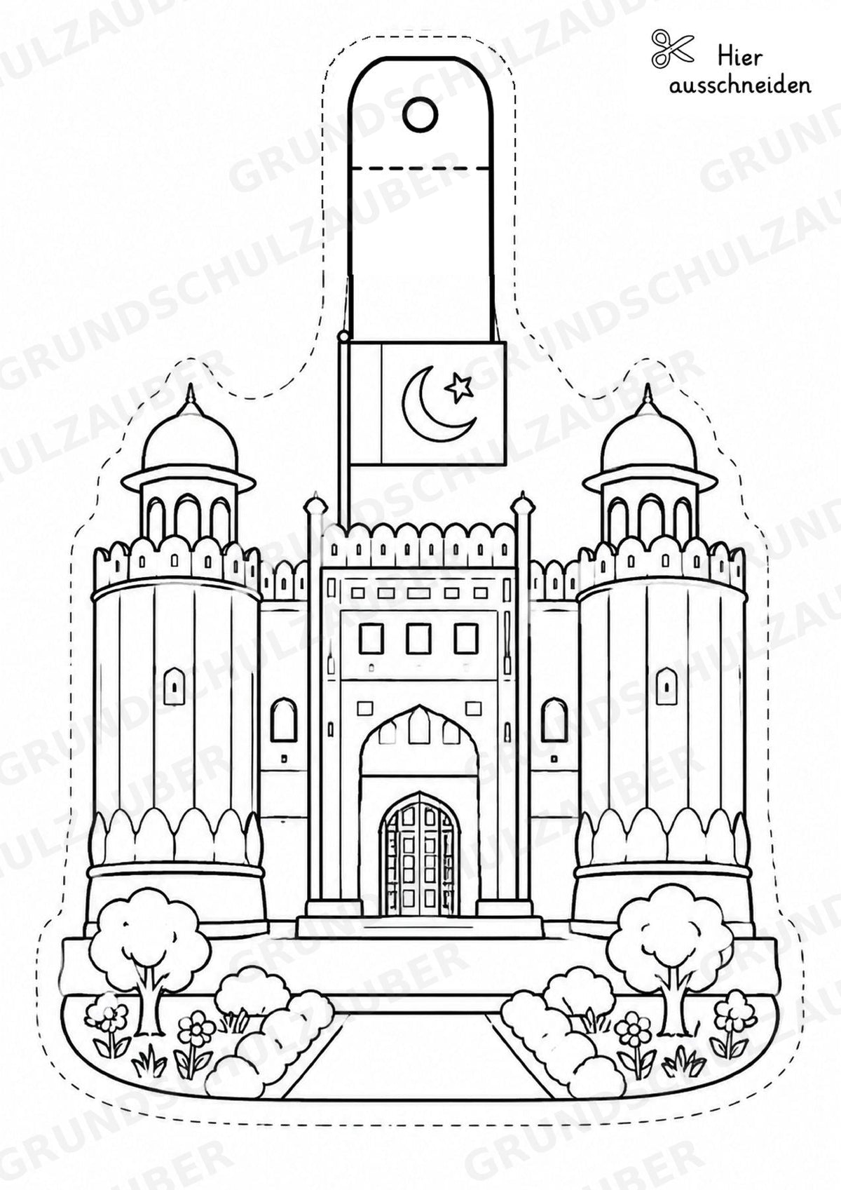 Pakistan – Fensterdeko – Basteln – Ausmalbild – Ausschneiden – 15 Vorlagen – Materialseite 15