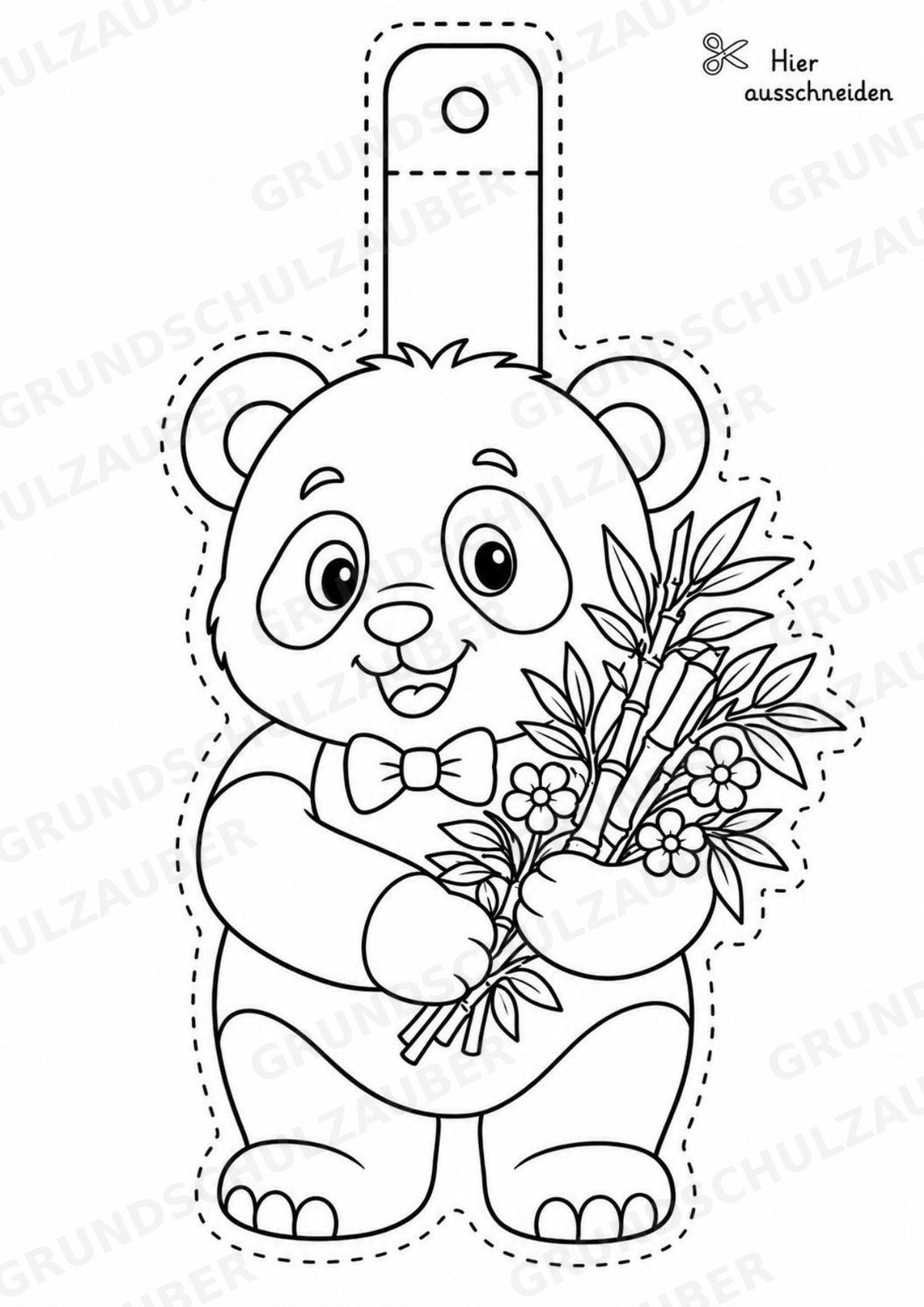 Panda – Fensterdeko – Basteln – Ausmalbild – Ausschneiden – 15 Vorlagen – Materialseite 2