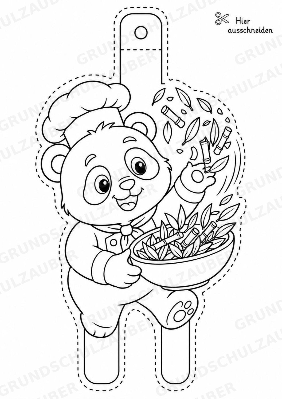 Panda – Fensterdeko – Basteln – Ausmalbild – Ausschneiden – 15 Vorlagen – Materialseite 7