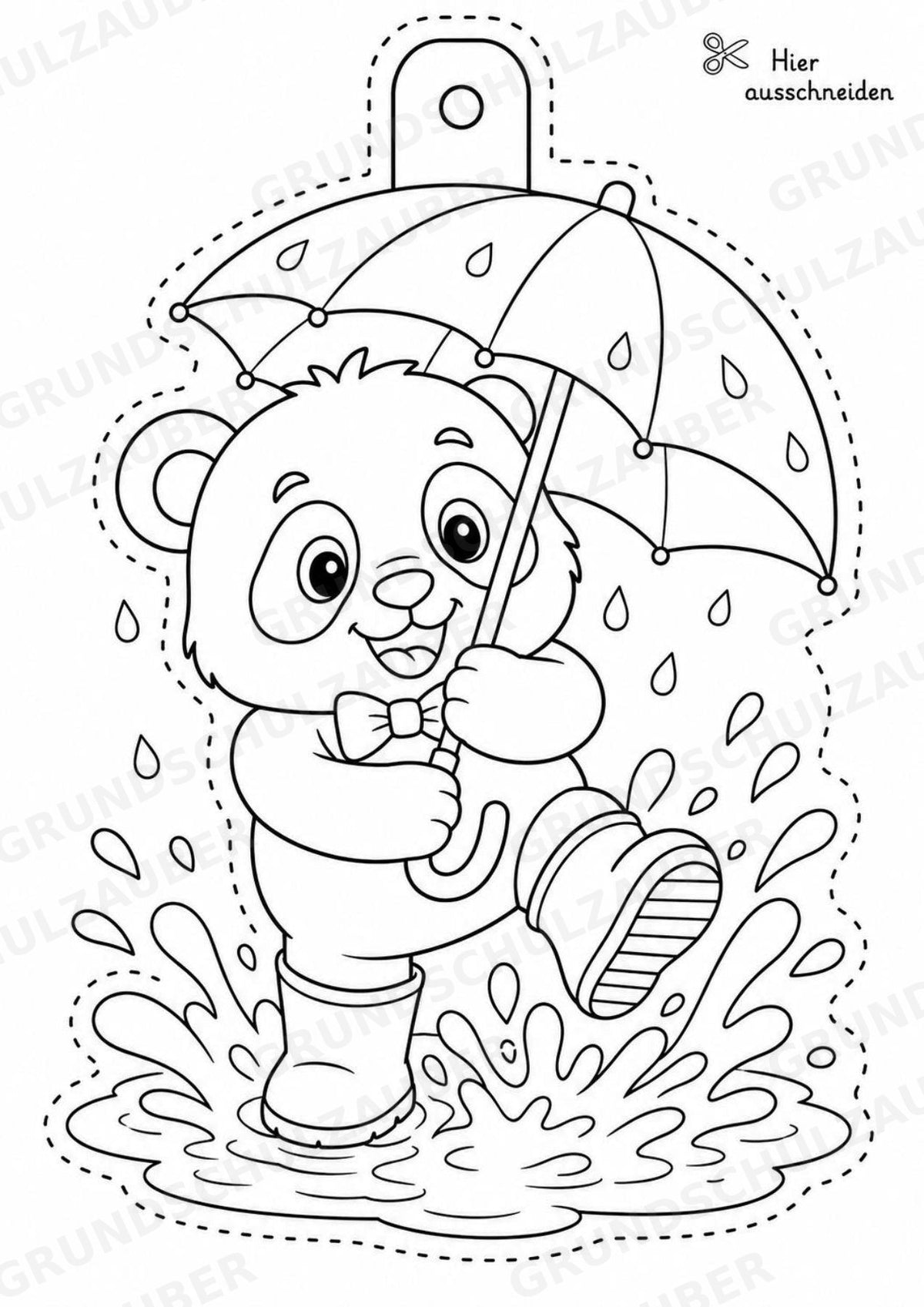 Panda – Fensterdeko – Basteln – Ausmalbild – Ausschneiden – 15 Vorlagen – Materialseite 10