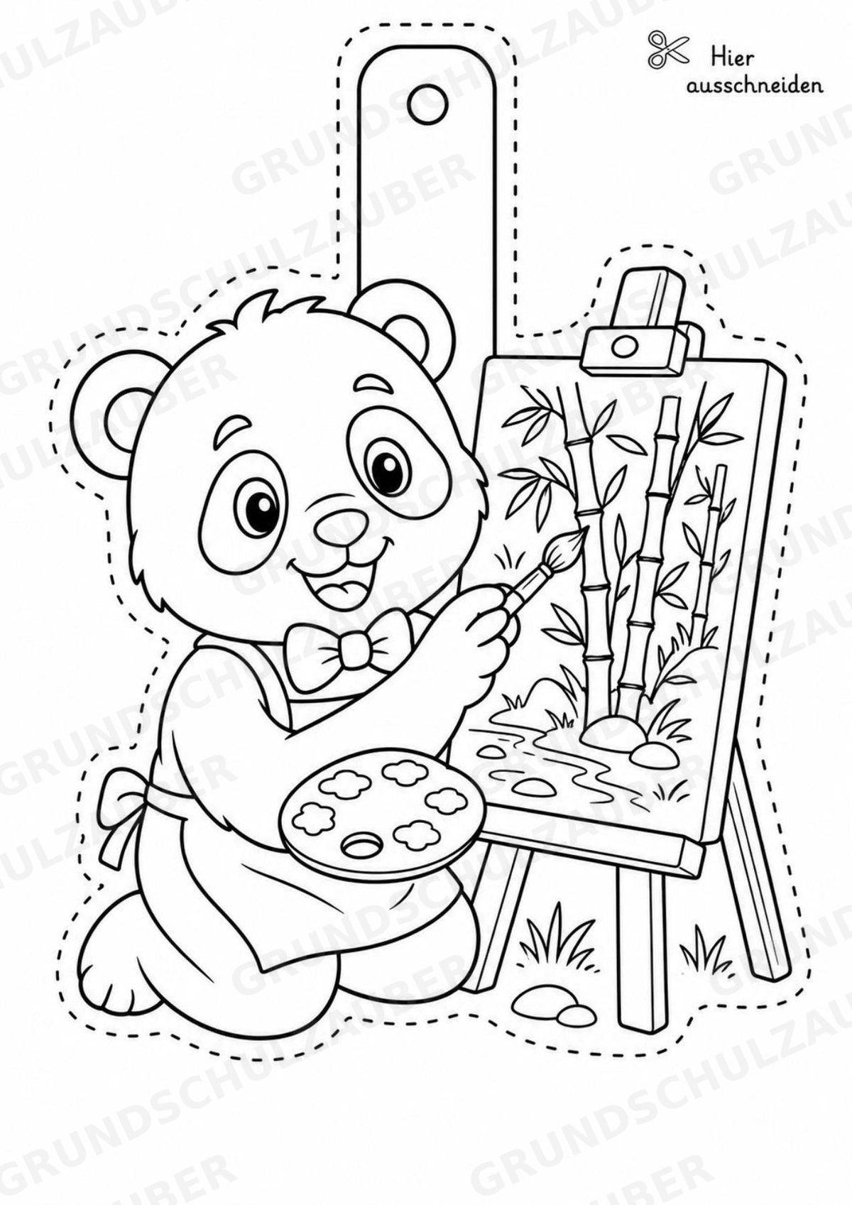 Panda – Fensterdeko – Basteln – Ausmalbild – Ausschneiden – 15 Vorlagen – Materialseite 11