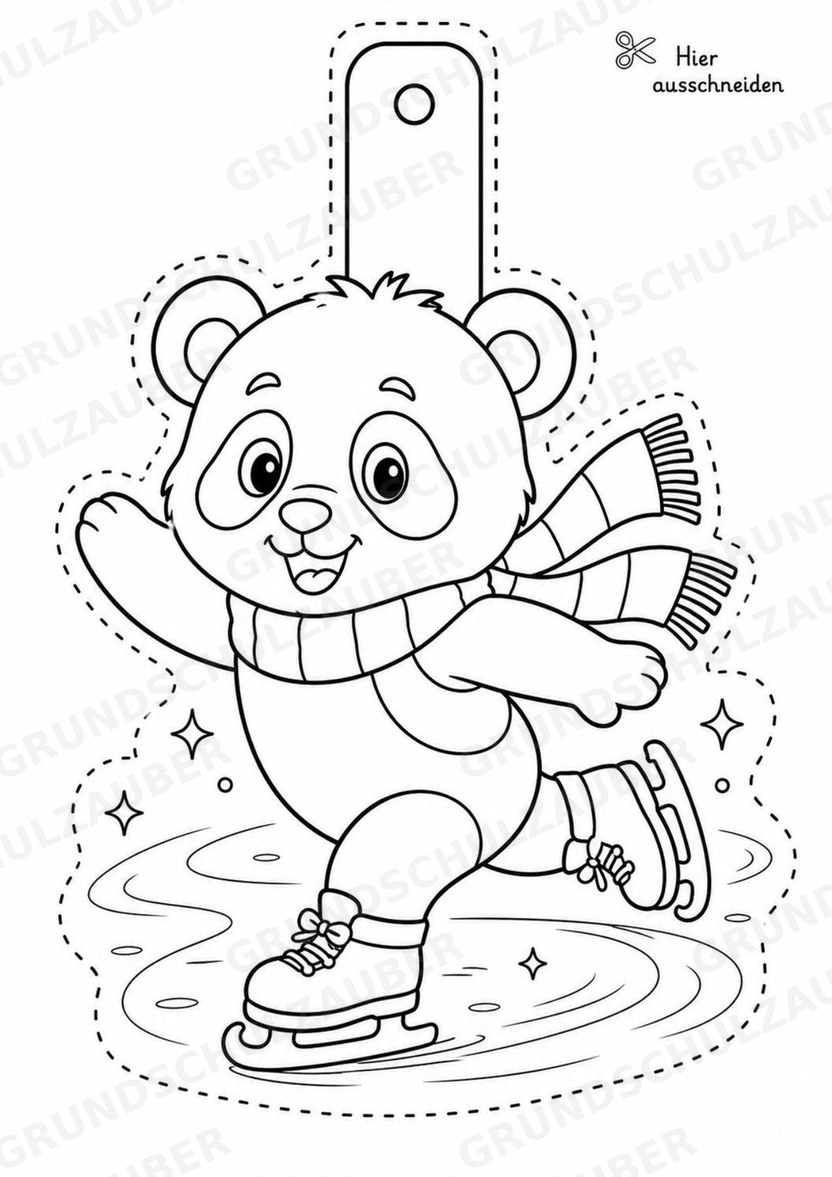 Panda – Fensterdeko – Basteln – Ausmalbild – Ausschneiden – 15 Vorlagen – Materialseite 12