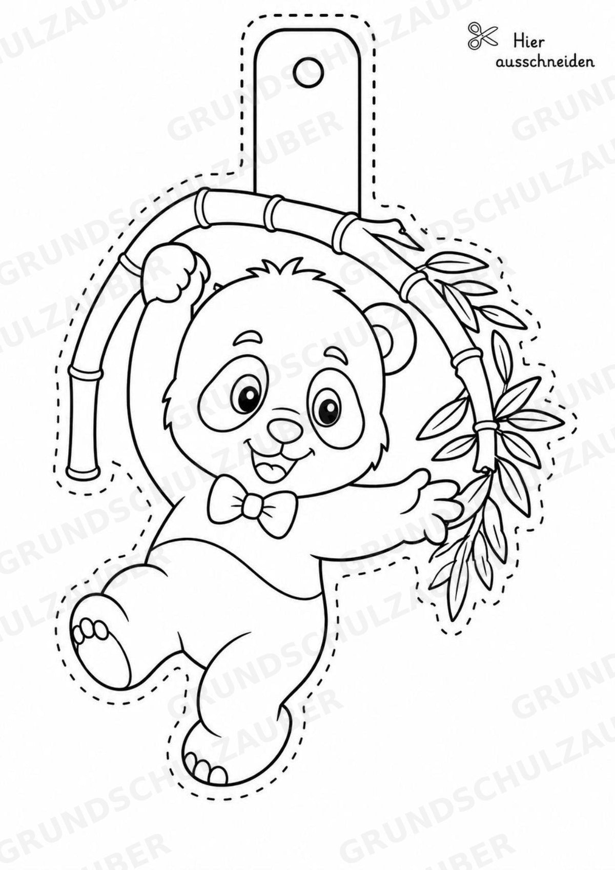 Panda – Fensterdeko – Basteln – Ausmalbild – Ausschneiden – 15 Vorlagen – Materialseite 13