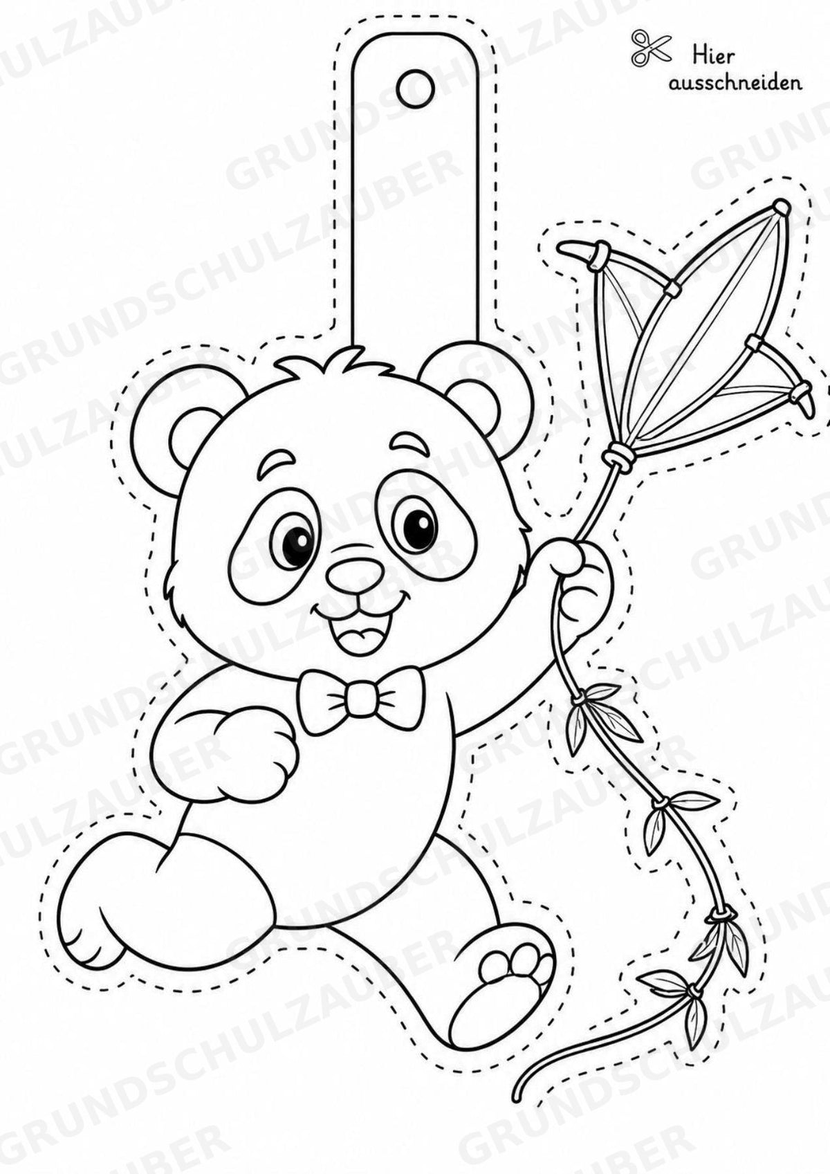 Panda – Fensterdeko – Basteln – Ausmalbild – Ausschneiden – 15 Vorlagen – Materialseite 14