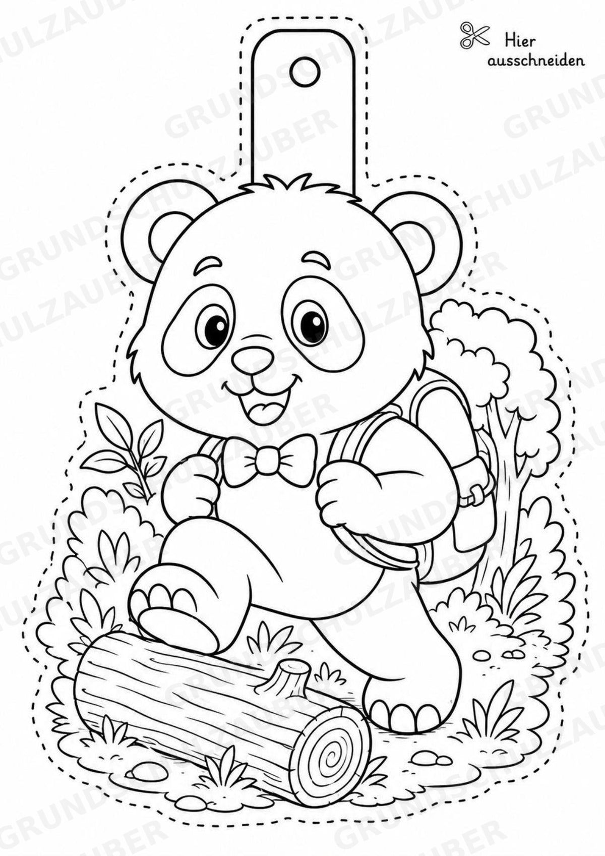 Panda – Fensterdeko – Basteln – Ausmalbild – Ausschneiden – 15 Vorlagen – Materialseite 15