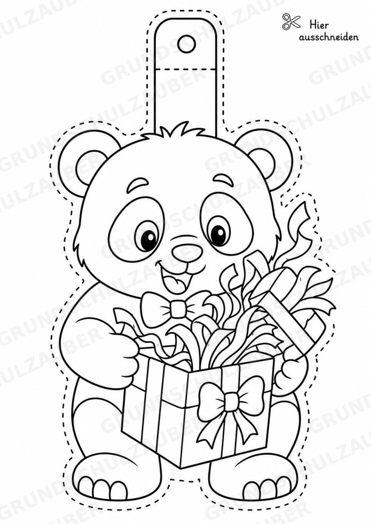 Panda – Fensterdeko – Basteln – Ausmalbild – Ausschneiden – 15 Vorlagen – Materialseite 16