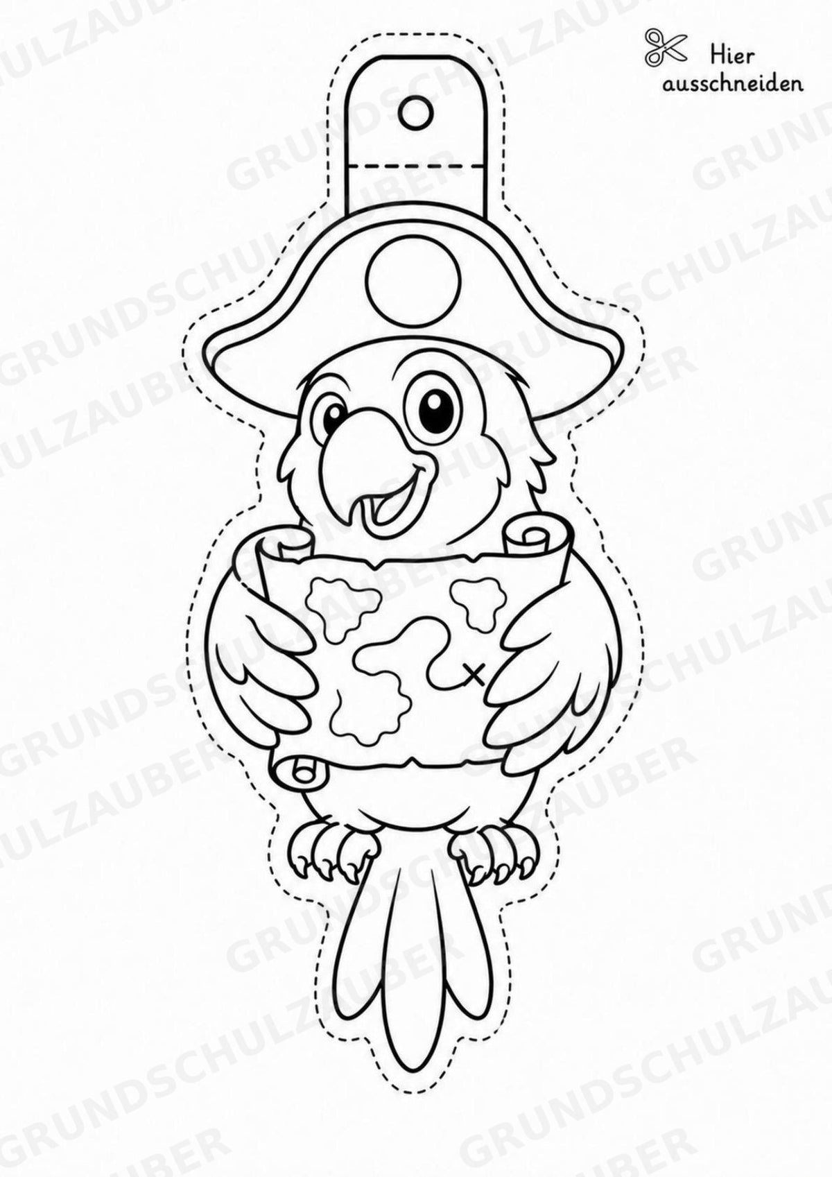 Papagei – Fensterdeko – Basteln – Ausmalbild – Ausschneiden – 15 Vorlagen – Materialseite 11