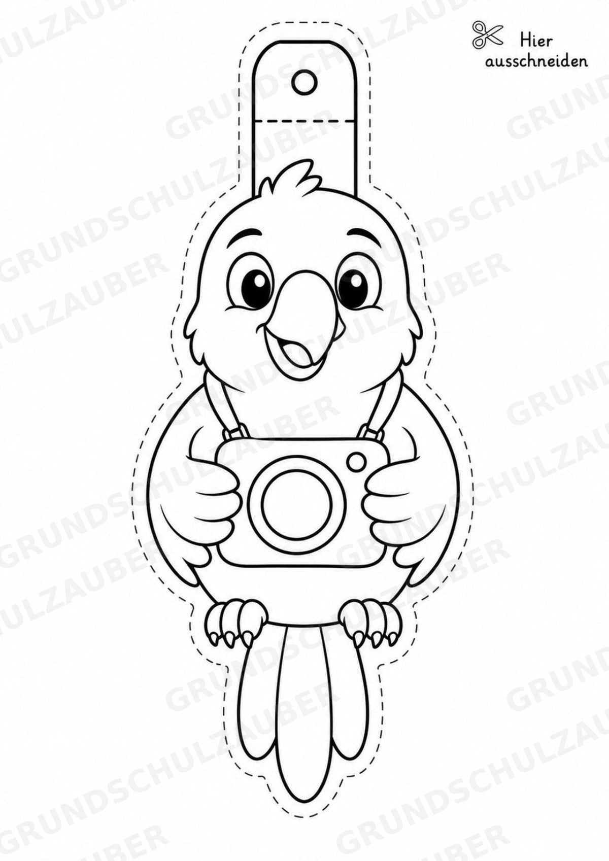 Papagei – Fensterdeko – Basteln – Ausmalbild – Ausschneiden – 15 Vorlagen – Materialseite 16