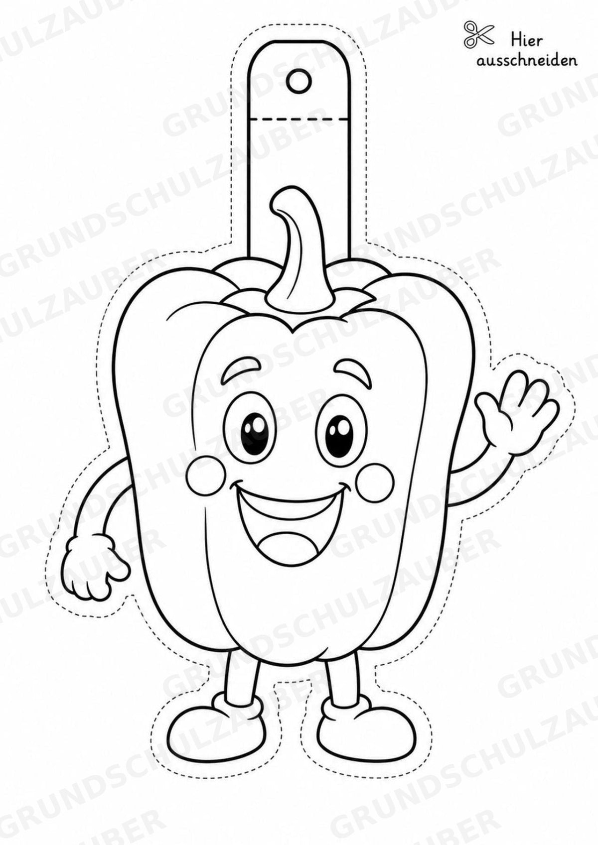 Paprika – Fensterdeko – Basteln – Ausmalbild – Ausschneiden – 15 Vorlagen – Materialseite 2
