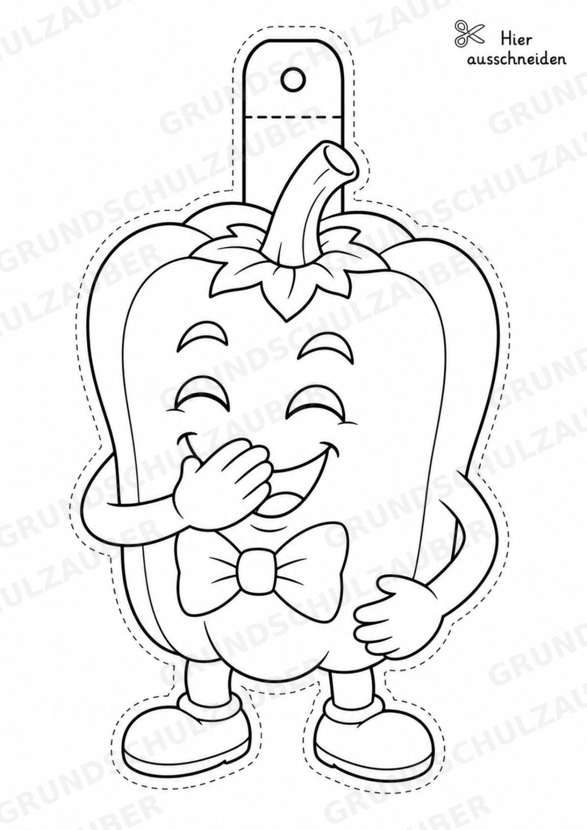 Paprika – Fensterdeko – Basteln – Ausmalbild – Ausschneiden – 15 Vorlagen – Materialseite 4