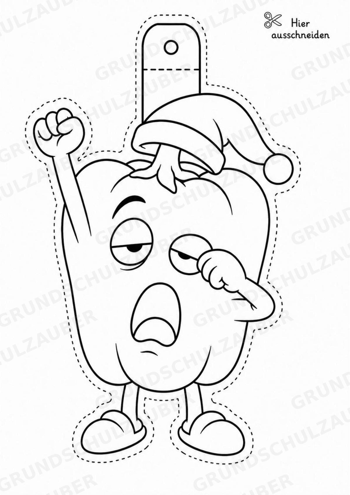 Paprika – Fensterdeko – Basteln – Ausmalbild – Ausschneiden – 15 Vorlagen – Materialseite 5