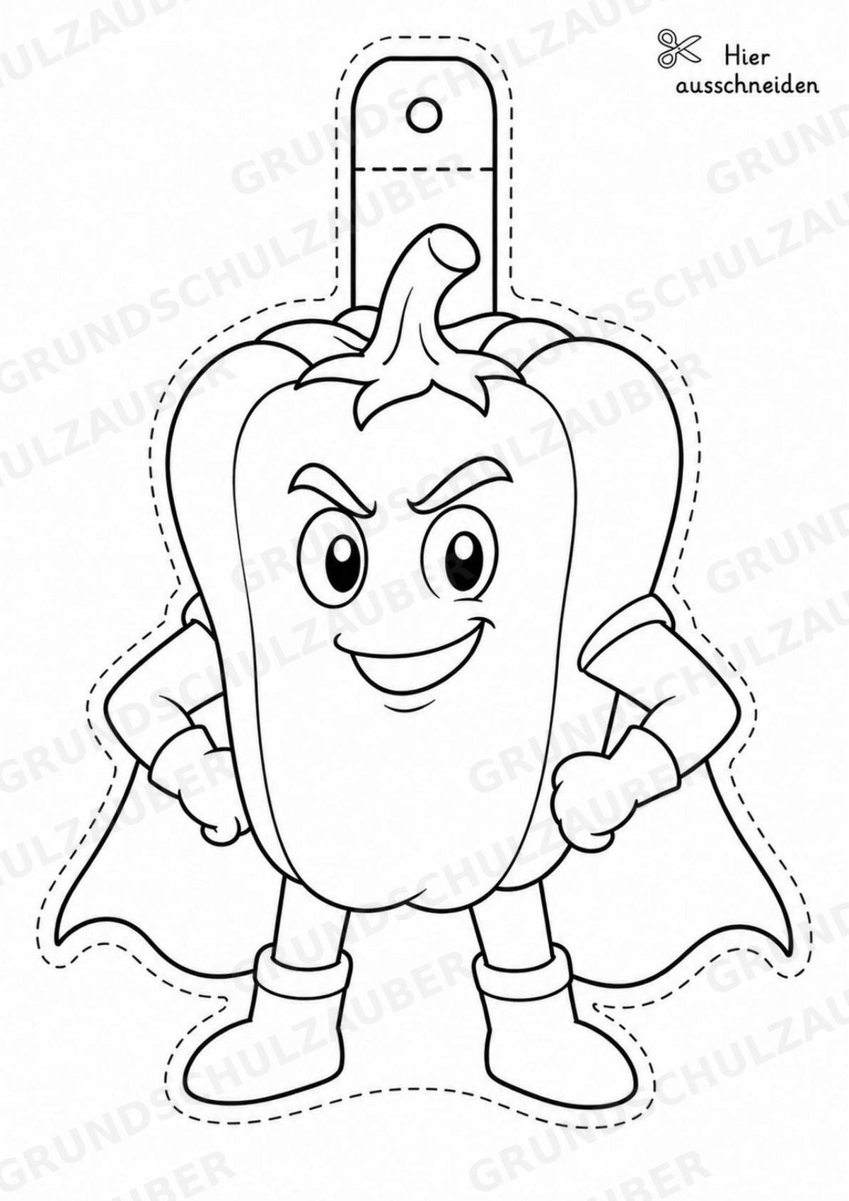 Paprika – Fensterdeko – Basteln – Ausmalbild – Ausschneiden – 15 Vorlagen – Materialseite 6
