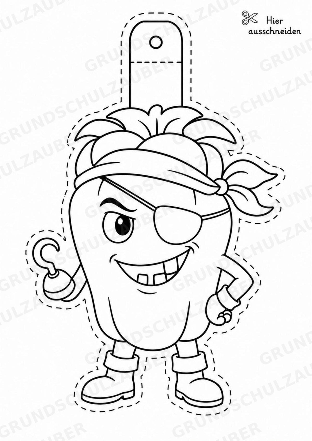 Paprika – Fensterdeko – Basteln – Ausmalbild – Ausschneiden – 15 Vorlagen – Materialseite 8