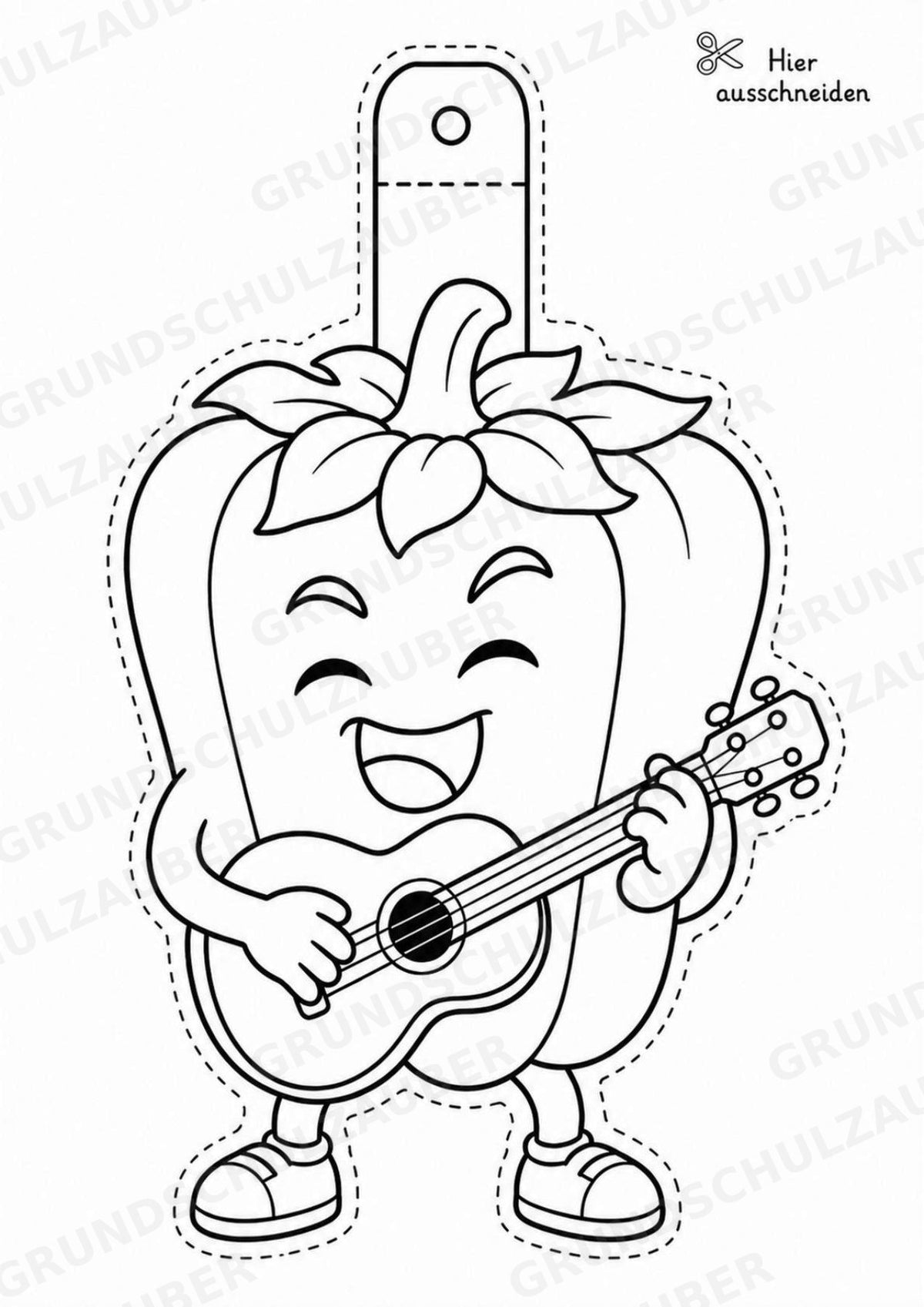 Paprika – Fensterdeko – Basteln – Ausmalbild – Ausschneiden – 15 Vorlagen – Materialseite 10