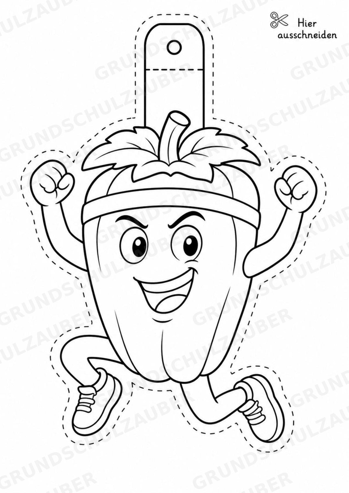 Paprika – Fensterdeko – Basteln – Ausmalbild – Ausschneiden – 15 Vorlagen – Materialseite 11