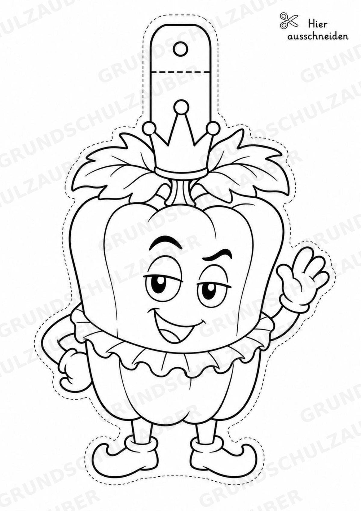 Paprika – Fensterdeko – Basteln – Ausmalbild – Ausschneiden – 15 Vorlagen – Materialseite 12