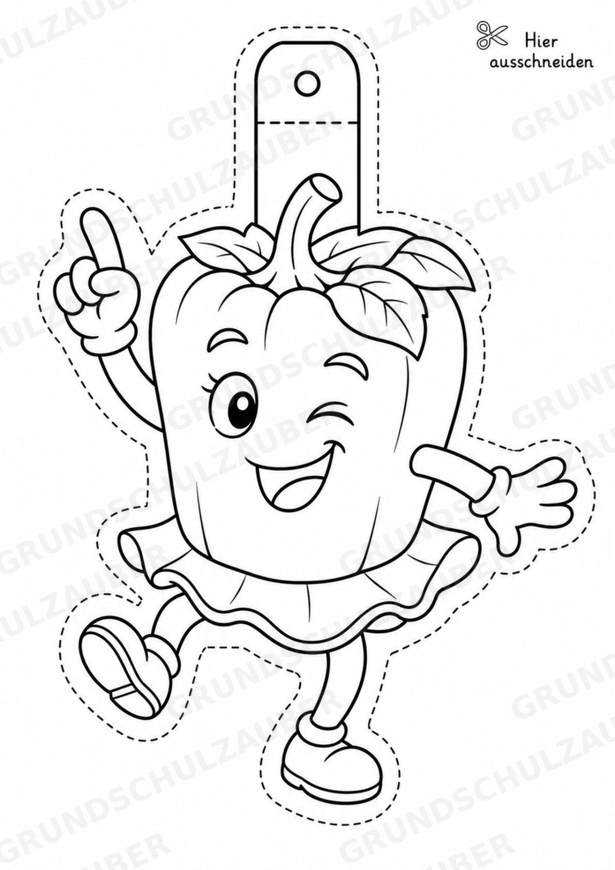 Paprika – Fensterdeko – Basteln – Ausmalbild – Ausschneiden – 15 Vorlagen – Materialseite 15