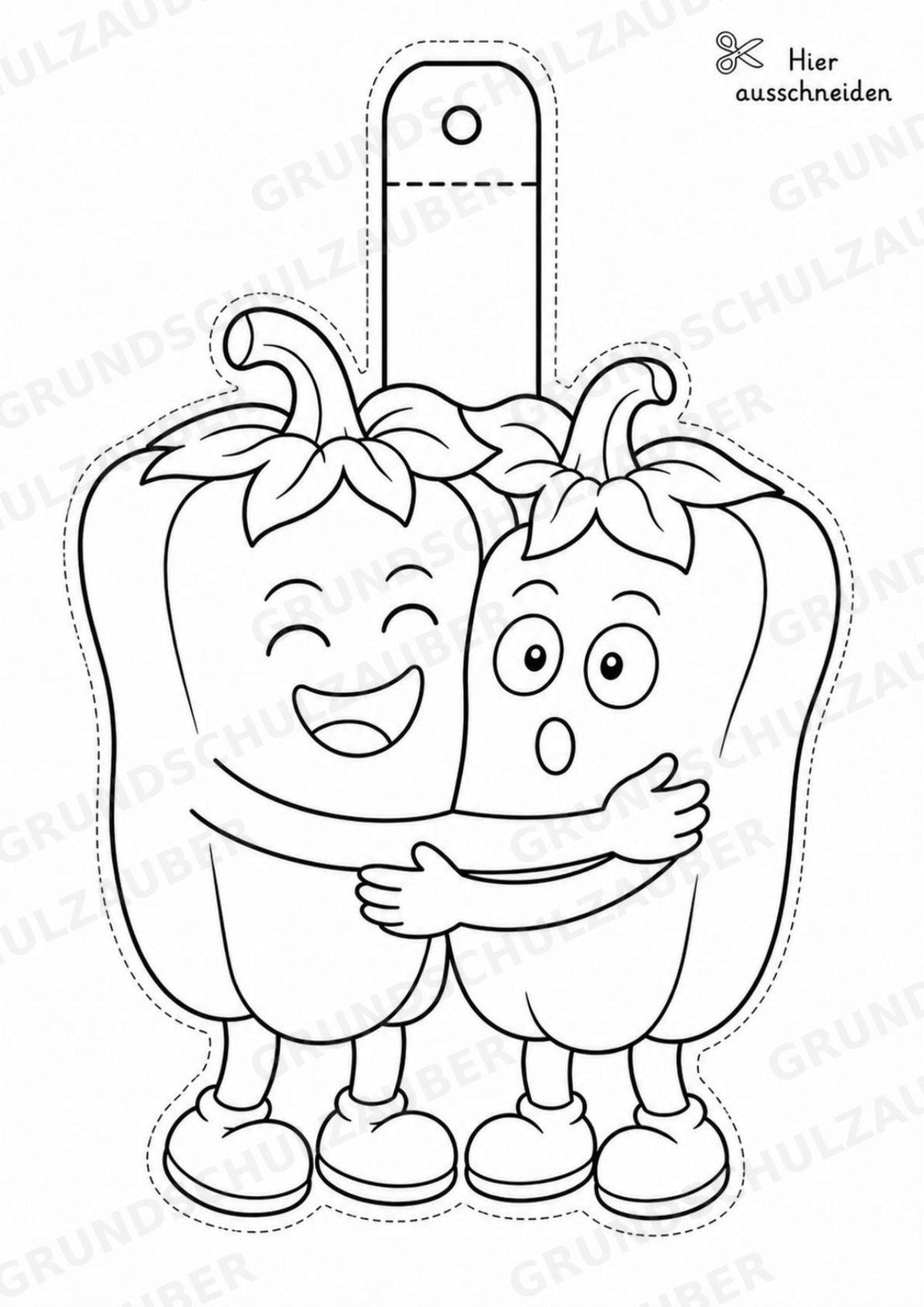 Paprika – Fensterdeko – Basteln – Ausmalbild – Ausschneiden – 15 Vorlagen – Materialseite 16