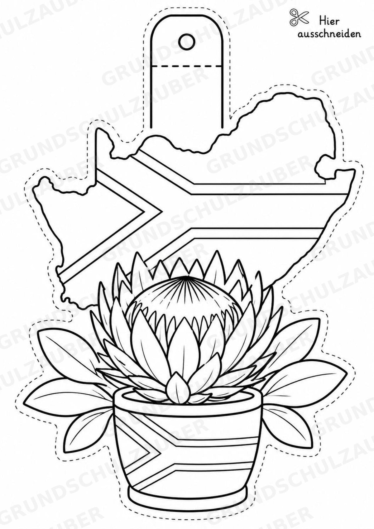 Südafrika – Fensterdeko – Basteln – Ausmalbild – Ausschneiden – 15 Vorlagen – Materialseite 3