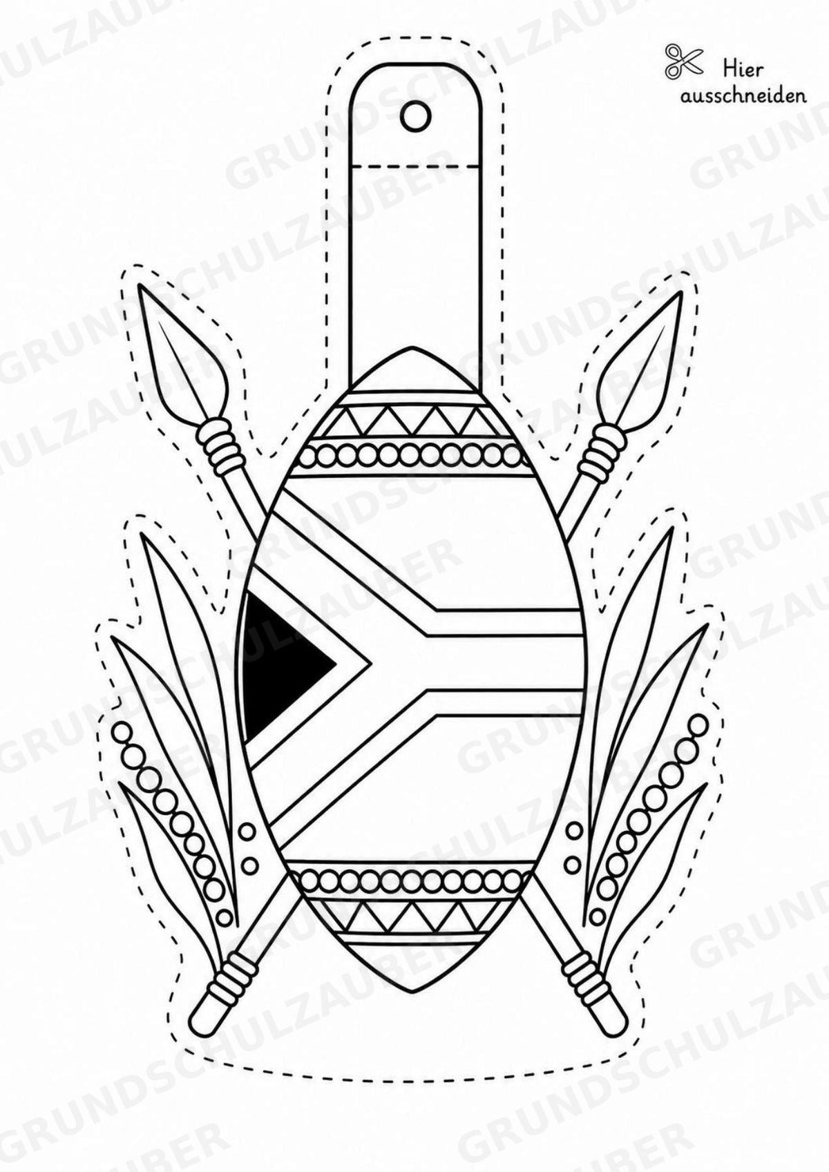 Südafrika – Fensterdeko – Basteln – Ausmalbild – Ausschneiden – 15 Vorlagen – Materialseite 12