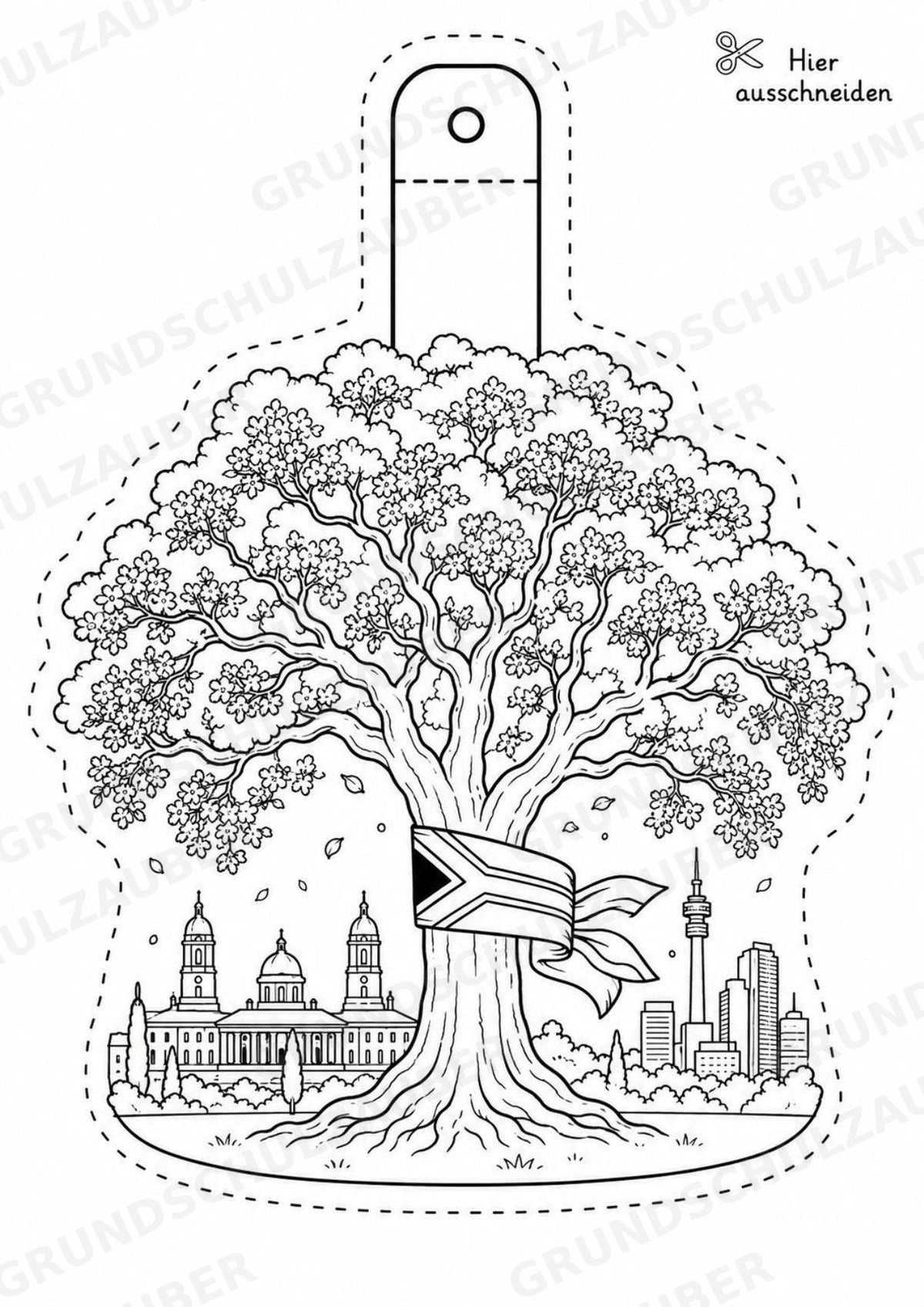 Südafrika – Fensterdeko – Basteln – Ausmalbild – Ausschneiden – 15 Vorlagen – Materialseite 15