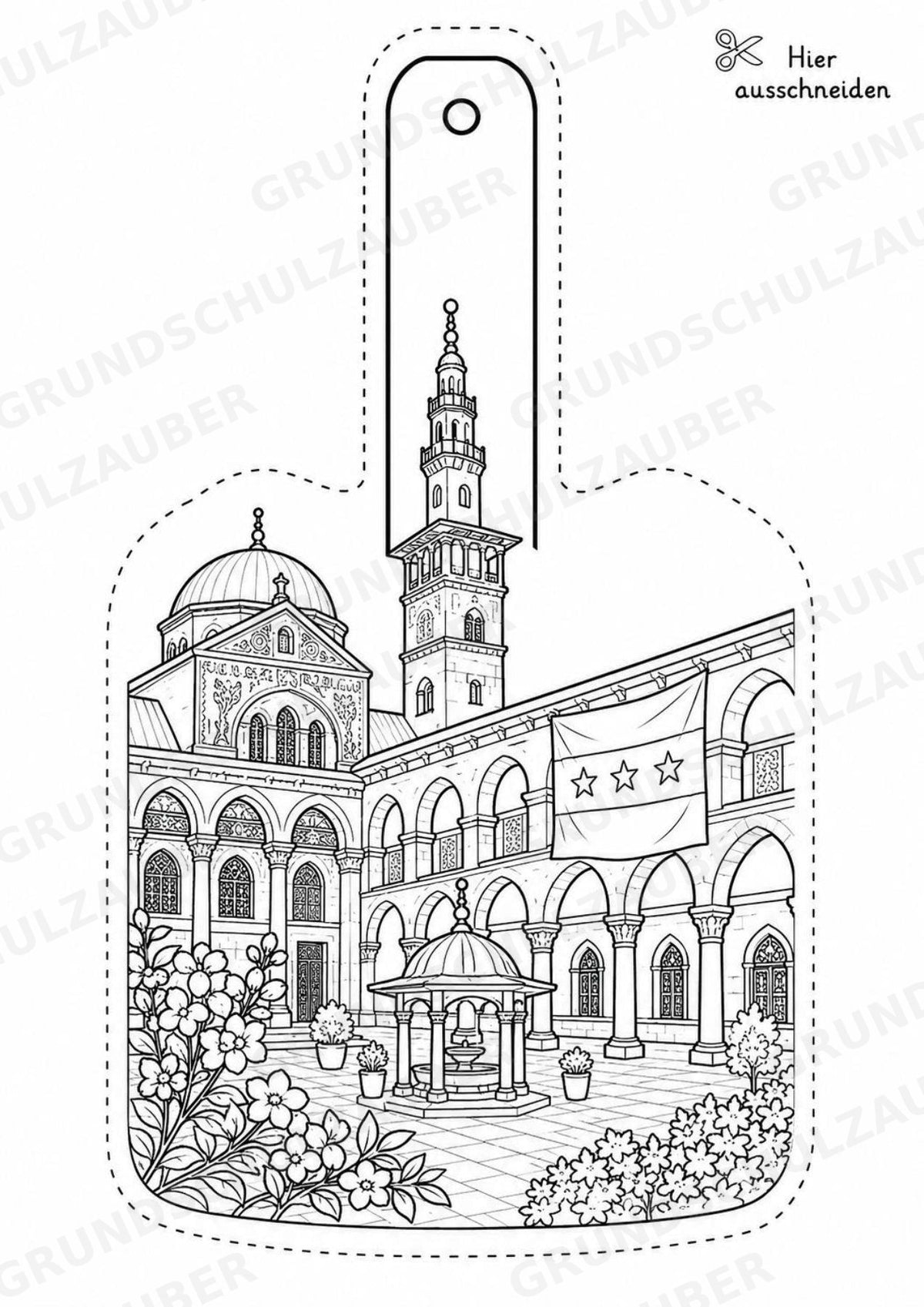 Syrien – Fensterdeko – Basteln – Ausmalbild – Ausschneiden – 15 Vorlagen – Materialseite 2