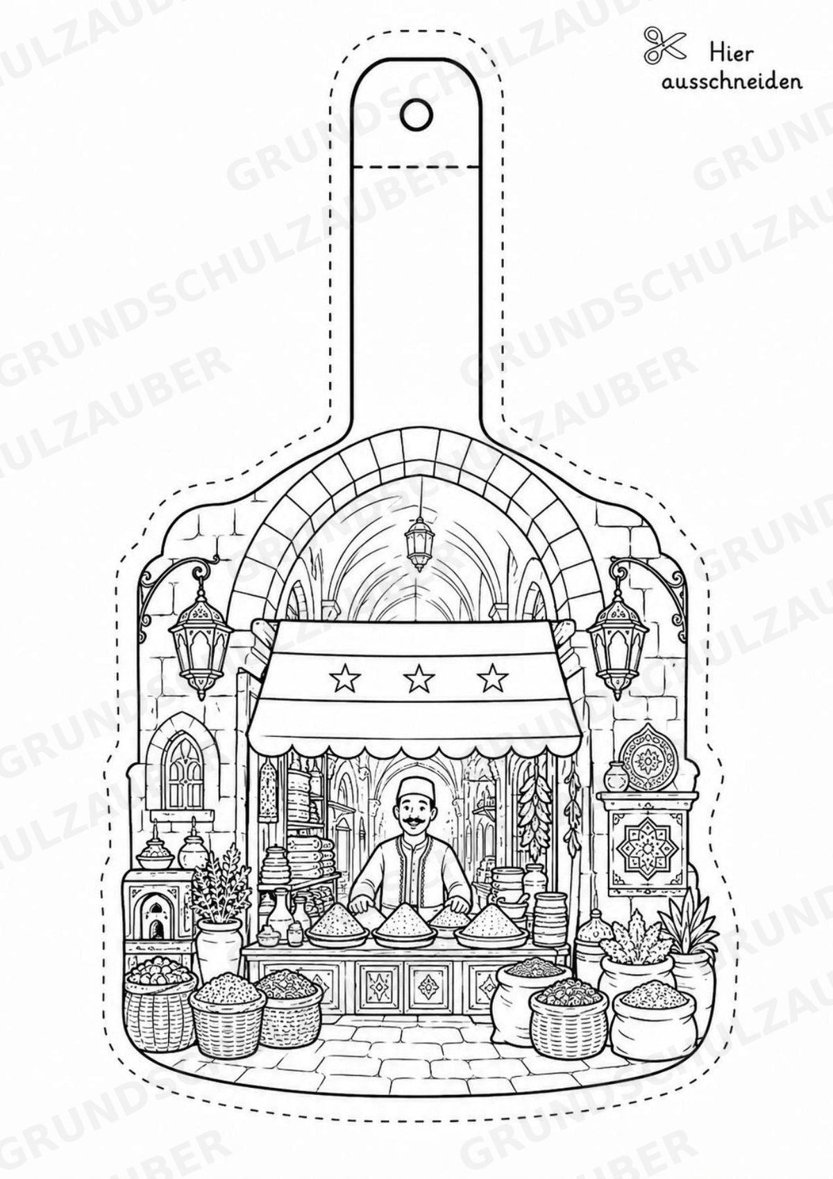 Syrien – Fensterdeko – Basteln – Ausmalbild – Ausschneiden – 15 Vorlagen – Materialseite 6