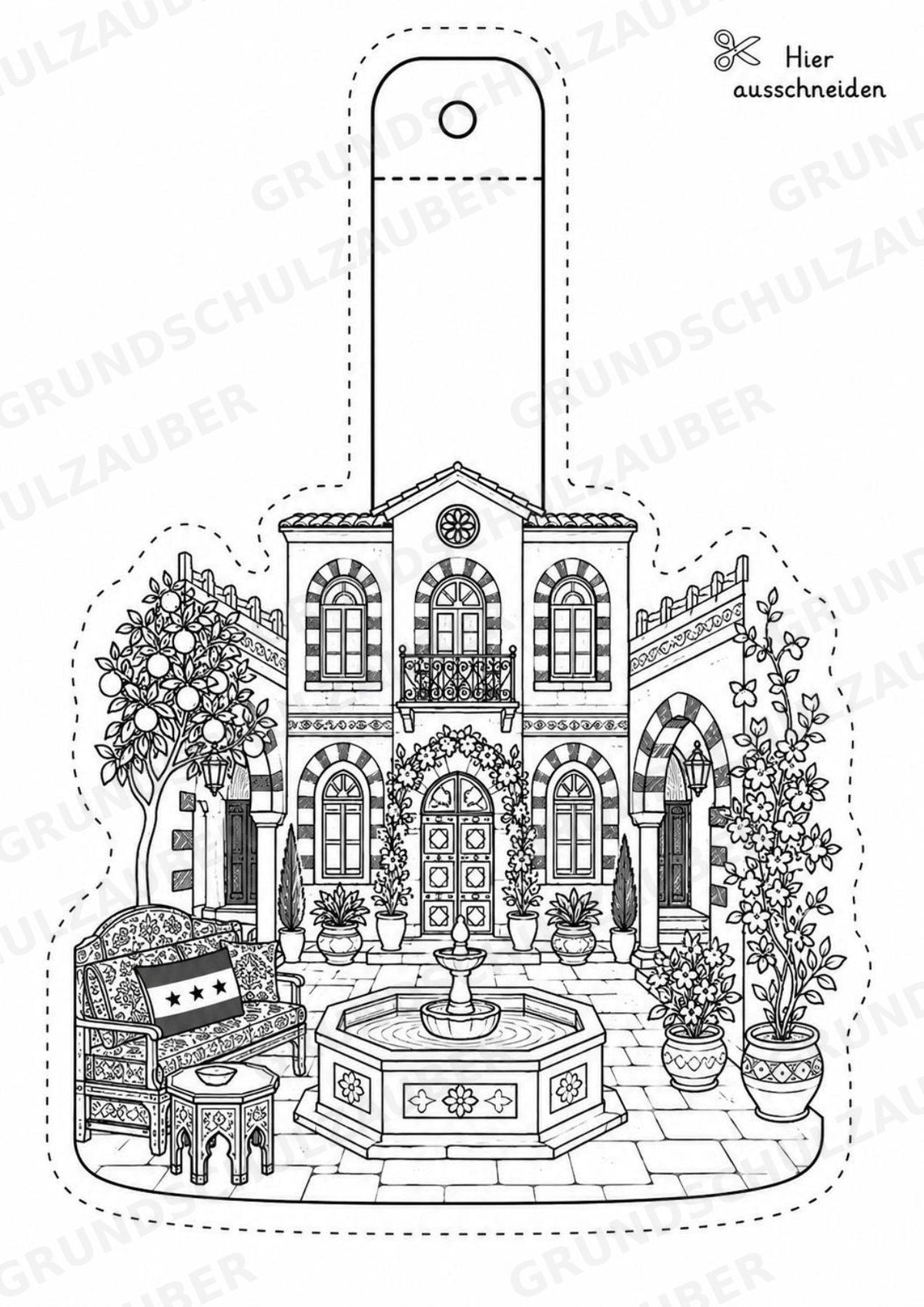 Syrien – Fensterdeko – Basteln – Ausmalbild – Ausschneiden – 15 Vorlagen – Materialseite 7