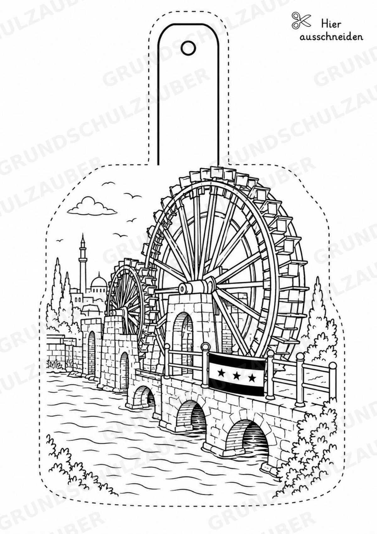 Syrien – Fensterdeko – Basteln – Ausmalbild – Ausschneiden – 15 Vorlagen – Materialseite 14