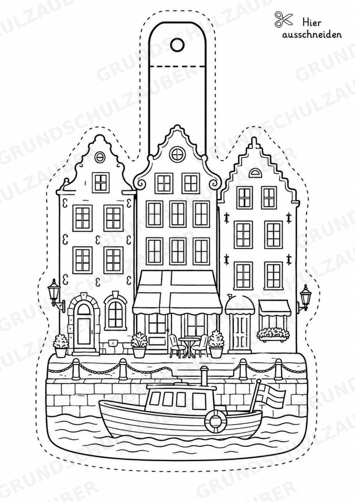 Schweden – Fensterdeko – Basteln – Ausmalbild – Ausschneiden – 15 Vorlagen – Materialseite 4