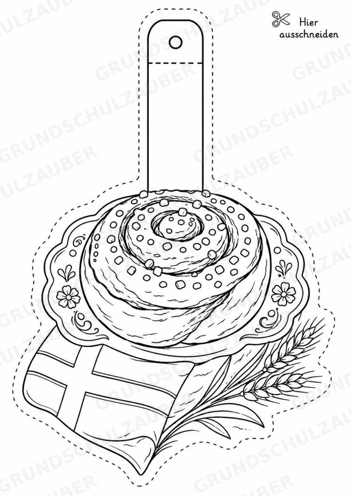 Schweden – Fensterdeko – Basteln – Ausmalbild – Ausschneiden – 15 Vorlagen – Materialseite 8