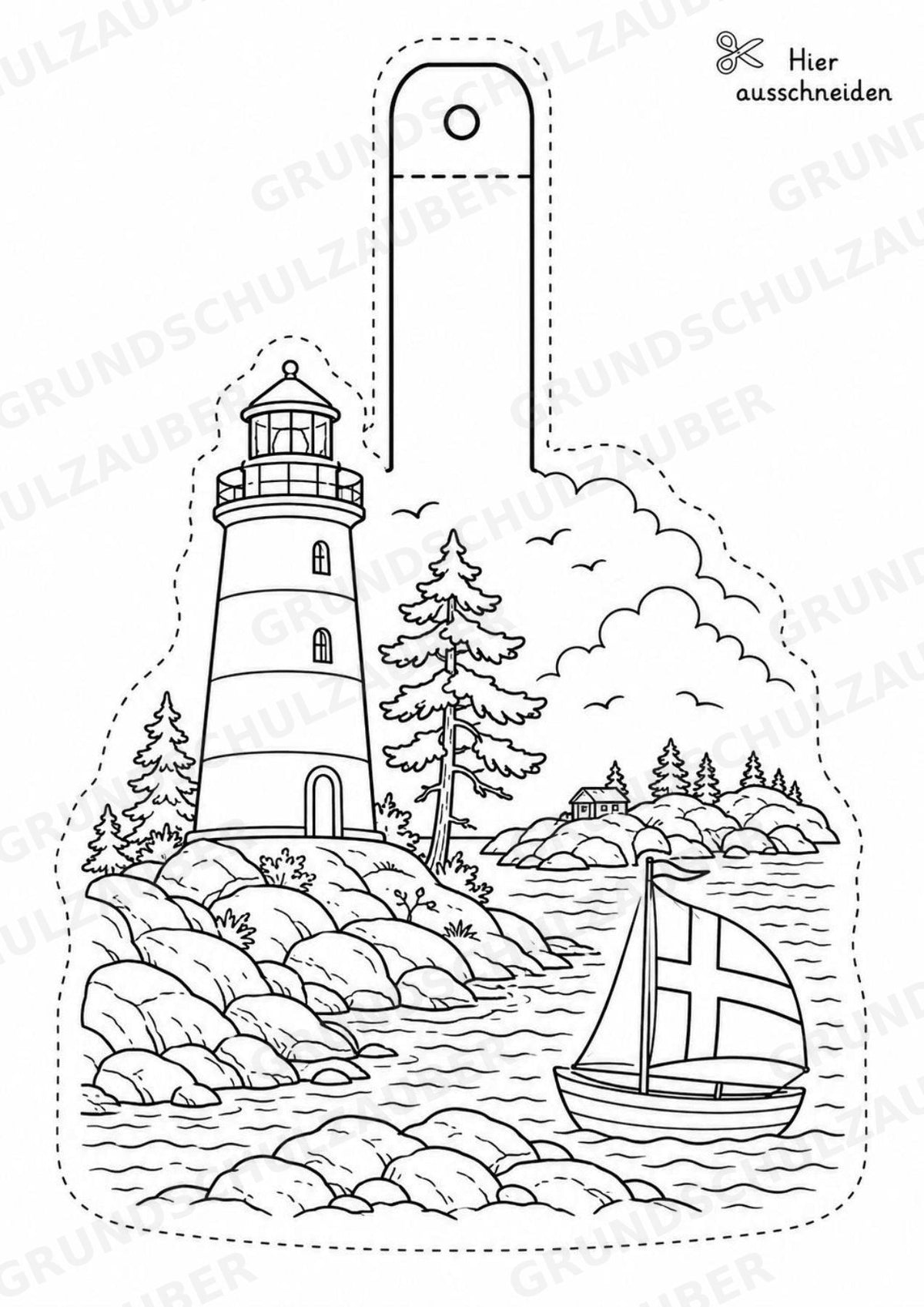 Schweden – Fensterdeko – Basteln – Ausmalbild – Ausschneiden – 15 Vorlagen – Materialseite 13