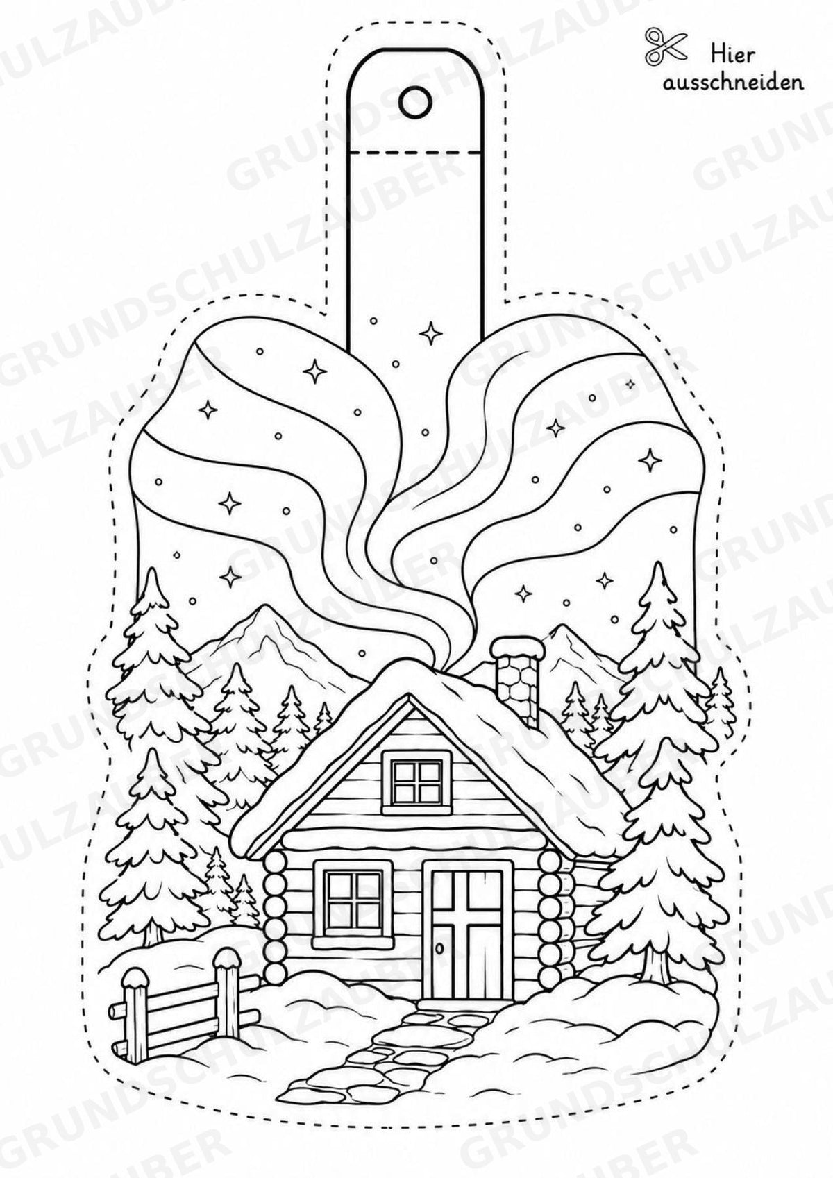 Schweden – Fensterdeko – Basteln – Ausmalbild – Ausschneiden – 15 Vorlagen – Materialseite 14