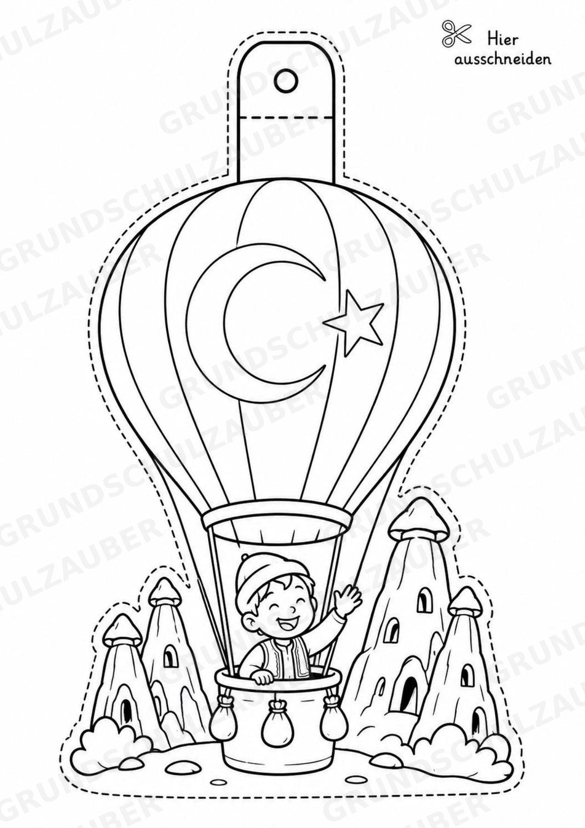 Türkei – Fensterdeko – Basteln – Ausmalbild – Ausschneiden – 15 Vorlagen – Materialseite 2